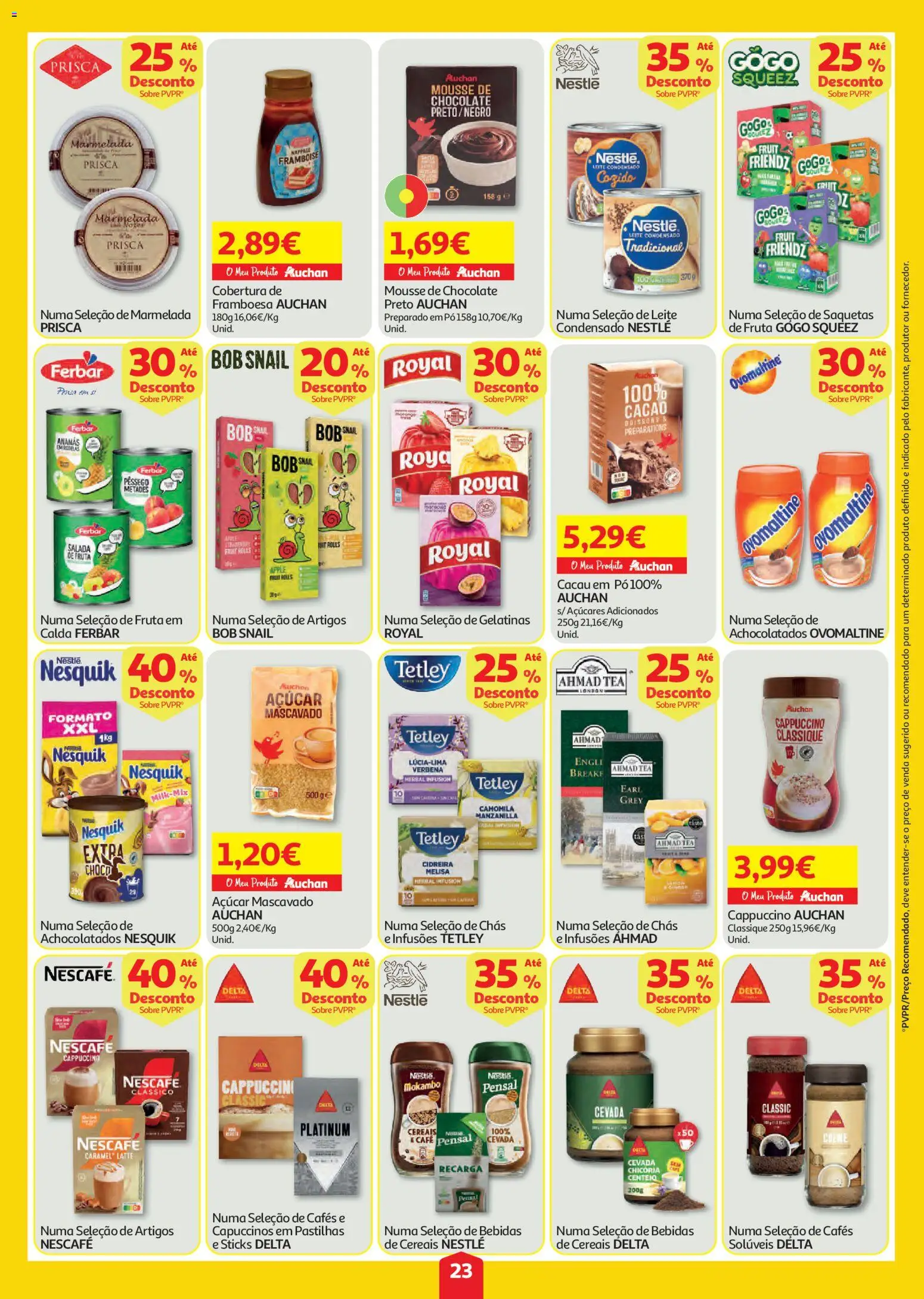 Auchan folheto │ válido de 23/07/2026 | Página: 23 | Produtos: Centeio, Nestlé, Chocolate, Açúcar