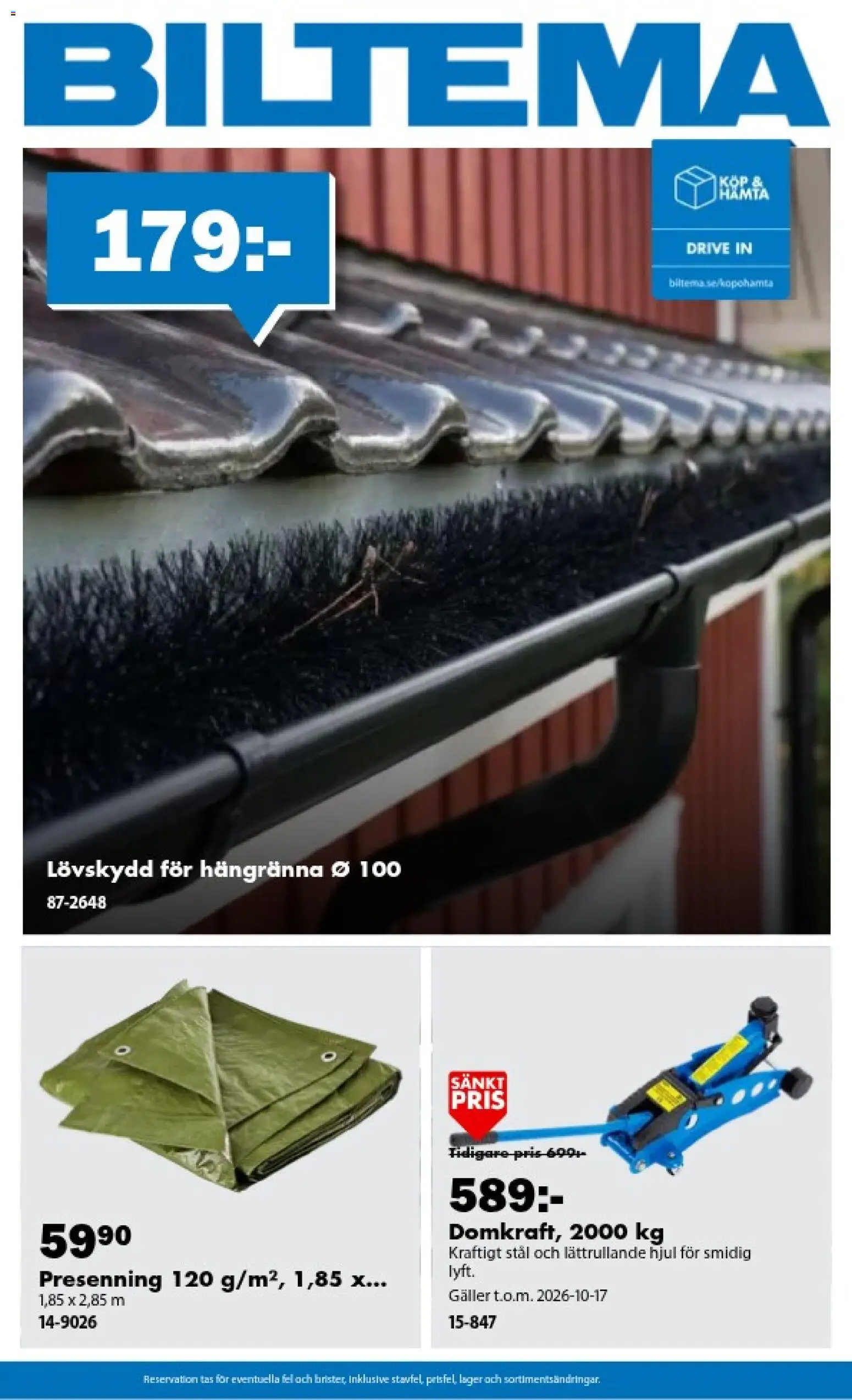 Biltema reklamblad aktuell från 25/09/2026 | Sida: 1