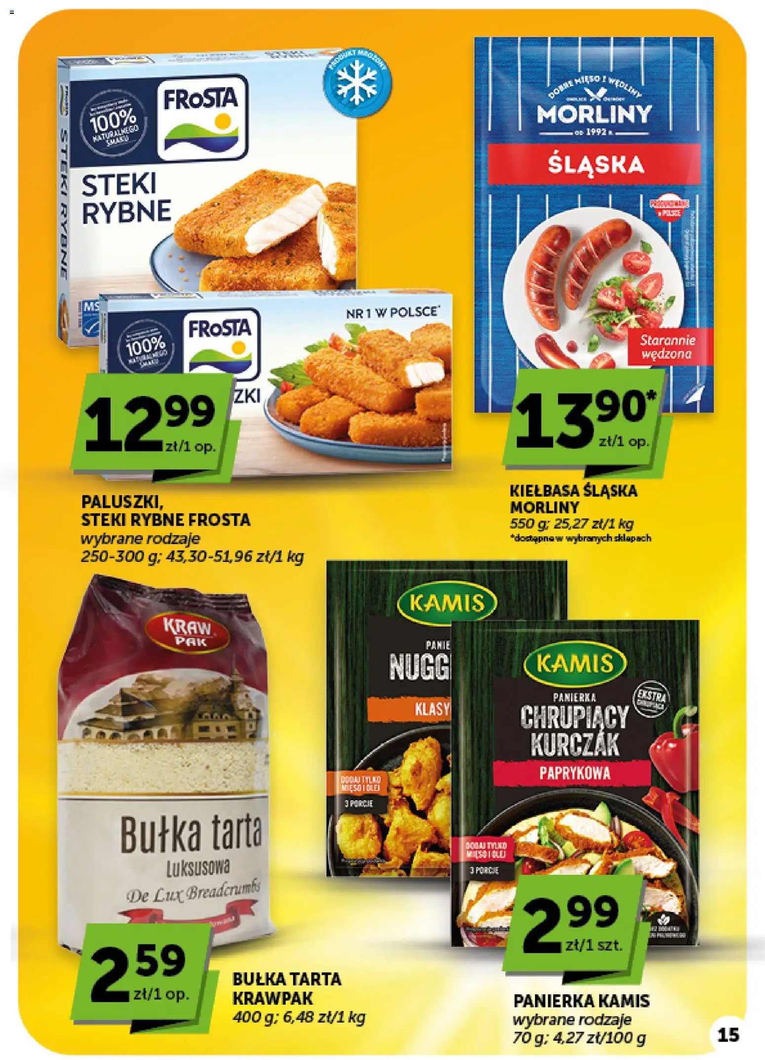 ABC gazetka - Minimarket od 08.10.2026 | Strona: 15 | Produkty: Kurczak, Mięso, Steki, Bułka tarta