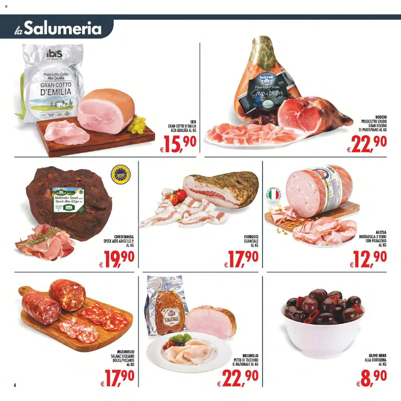 Volantino Decò del 01/09/2026 | Pagina: 4 | Prodotti: Prosciutto Cotto, Pistacchio, Salame, Mortadella