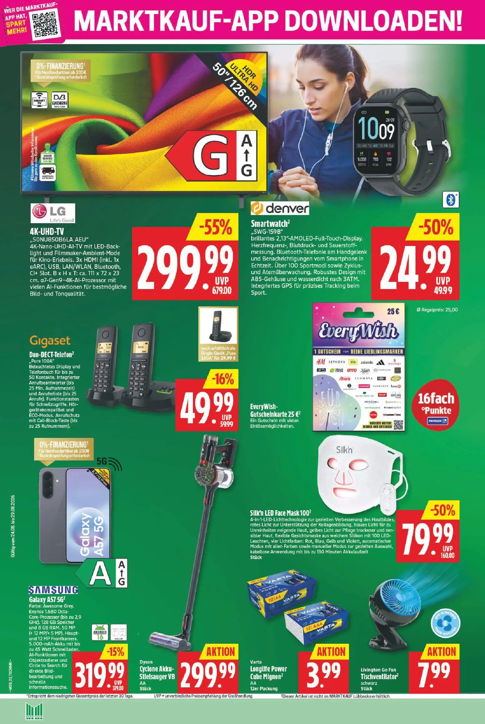 Marktkauf Prospekt – gültig ab 24.08.2026 | Seite: 24 | Produkte: Dyson, Samsung, Gesichtsmaske, Smartphone