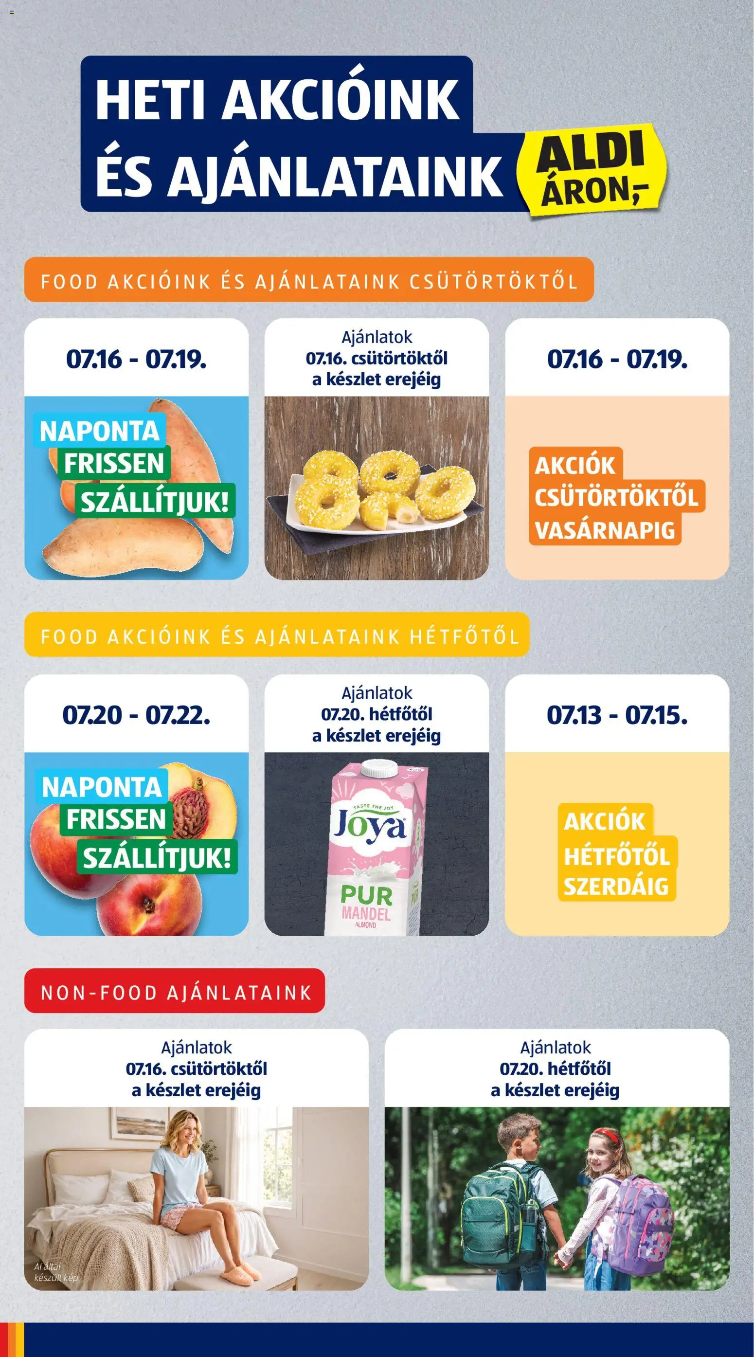 Aldi akciós ujság - amely érvényes a következő dátumtól: 2026.07.16. | Oldal: 6 | Termékek: Őszibarack, Joya, Édesburgonya, Pur