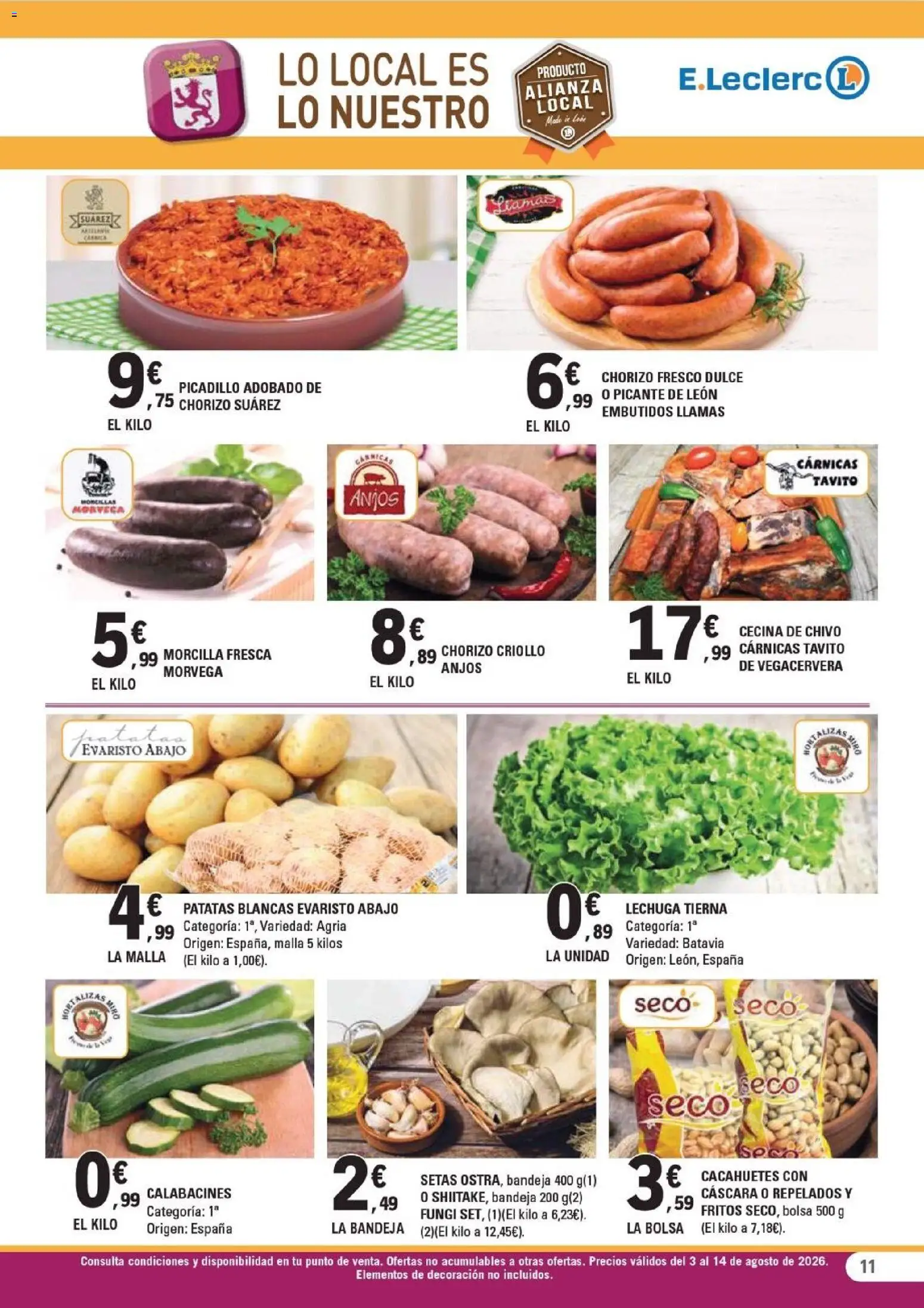E.Leclerc - León │ válido desde el 03/08/2026 | Página: 11 | Productos: Νυχτικό, Bolsa, Bandeja