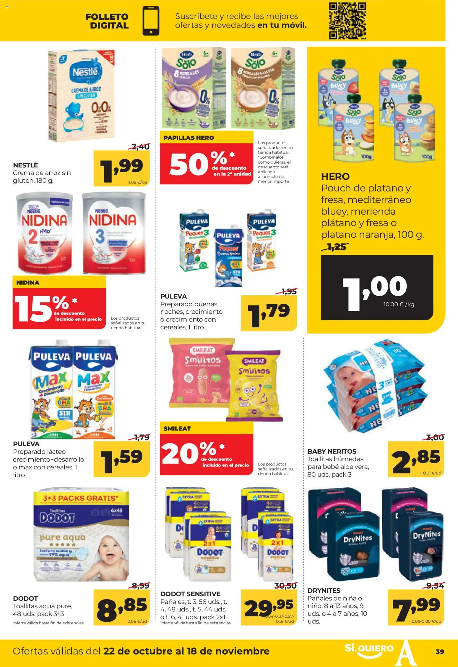 Alimerka folleto Asturias │ válido desde el 22/10/2026 | Página: 41 | Productos: Crema, Toallitas húmedas, Pañales, Papillas