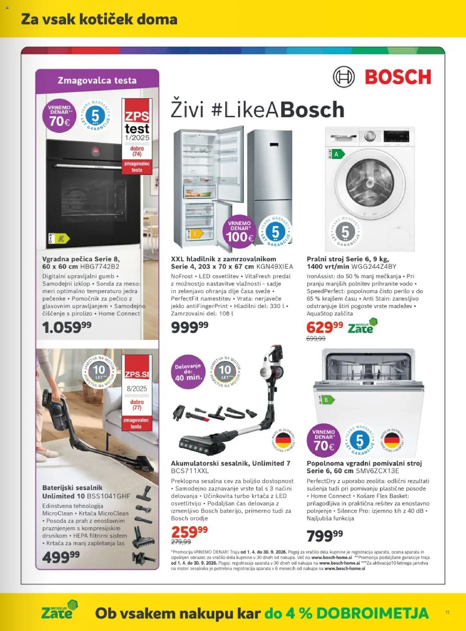 Novi Merkur katalog ponudbe – veljaven od 03.06.2026 | Stran: 11 | Izdelki: Pecica, Krtaca, Vgradni pomivalni stroj, Sadje