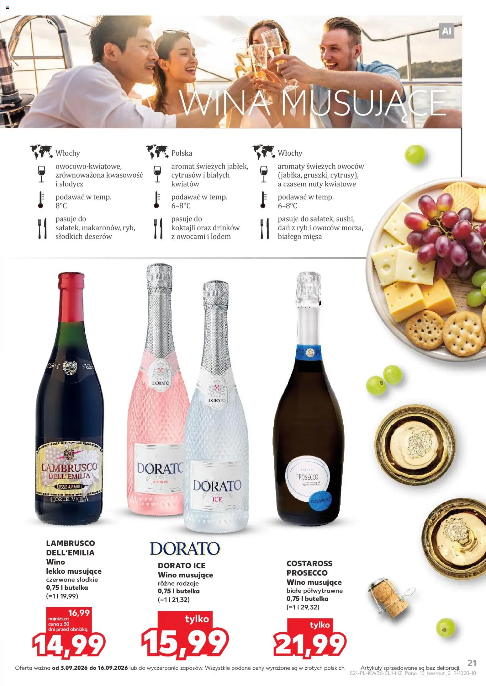 Kaufland Polsko leták - Barek od 03.09.2026 | Strana: 21 | Produkty: Lambrusco, Prosecco