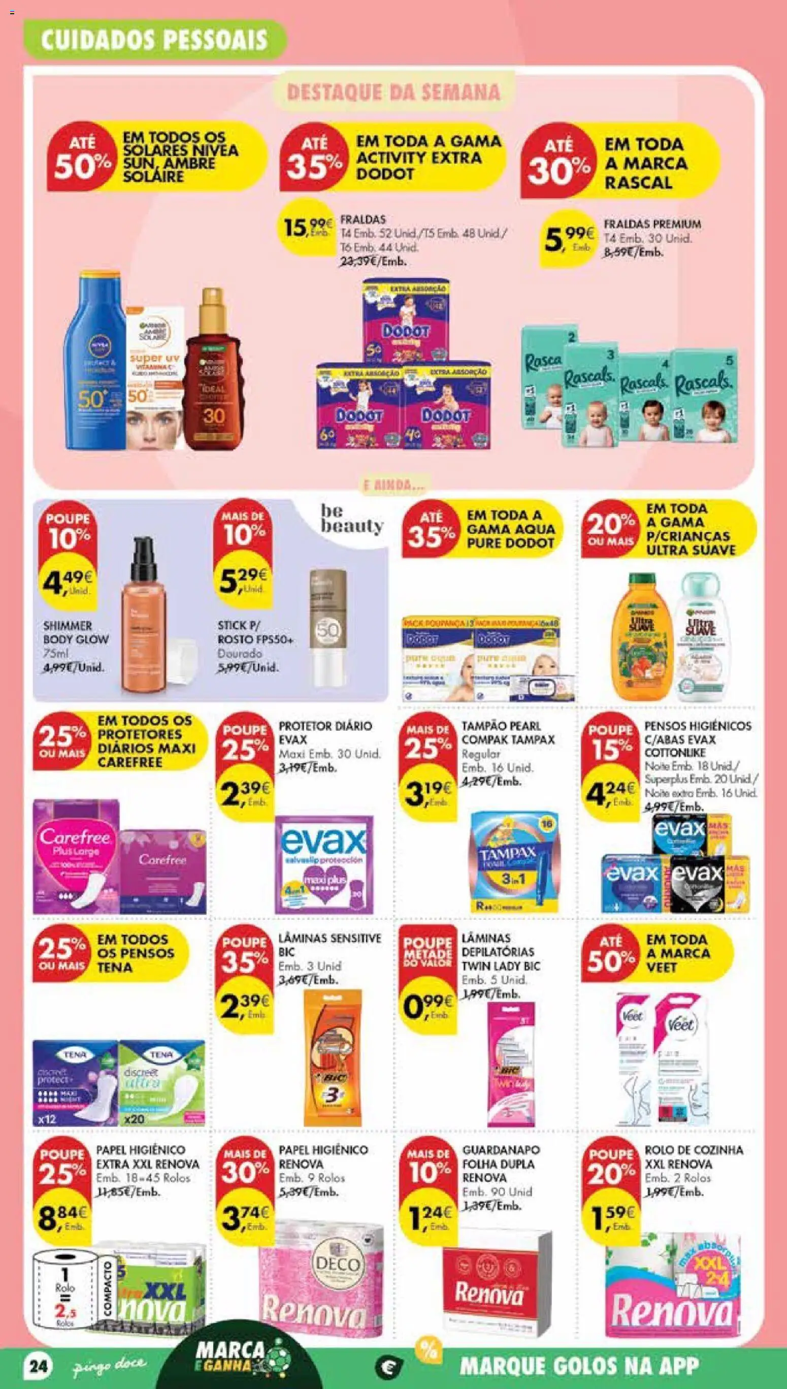 Pingo Doce Poupe Esta Semana Madeira │ válido de 07/07/2026 | Página: 24 | Produtos: Papel higiénico, Pensos higiénicos, Fraldas