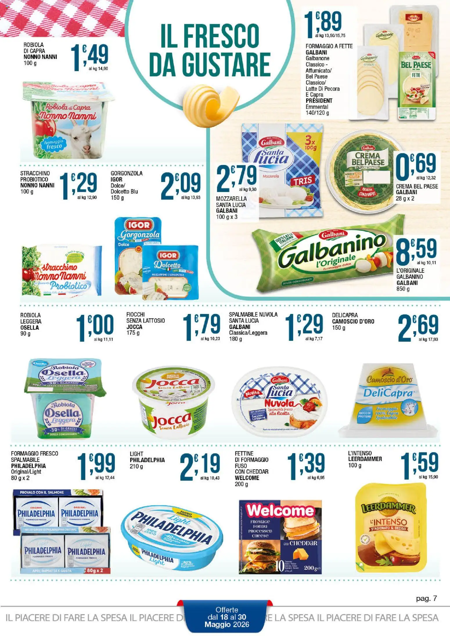 Volantino Sidis del 18.05.2026 | Pagina: 7 | Prodotti: Salmone, Mozzarella, Latte, Robiola