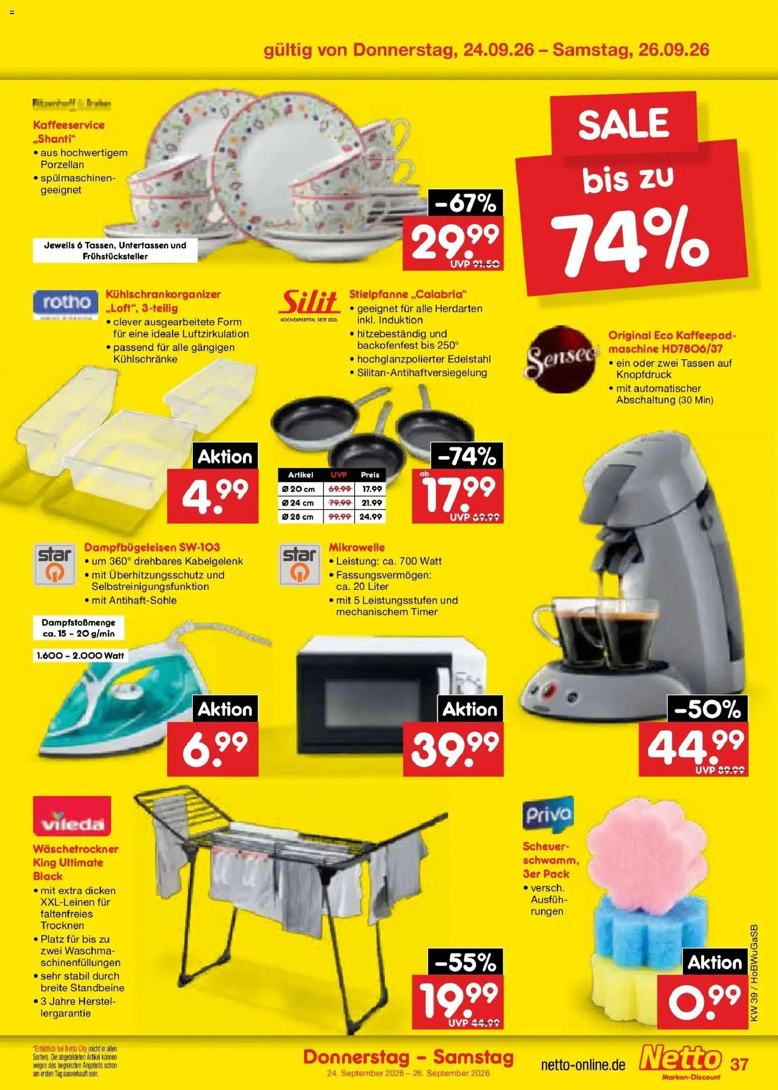 Netto Marken-Discount Prospekt Oldenburg – gültig ab 21.09.2026 | Seite: 53 | Produkte: Mikrowelle, Senseo