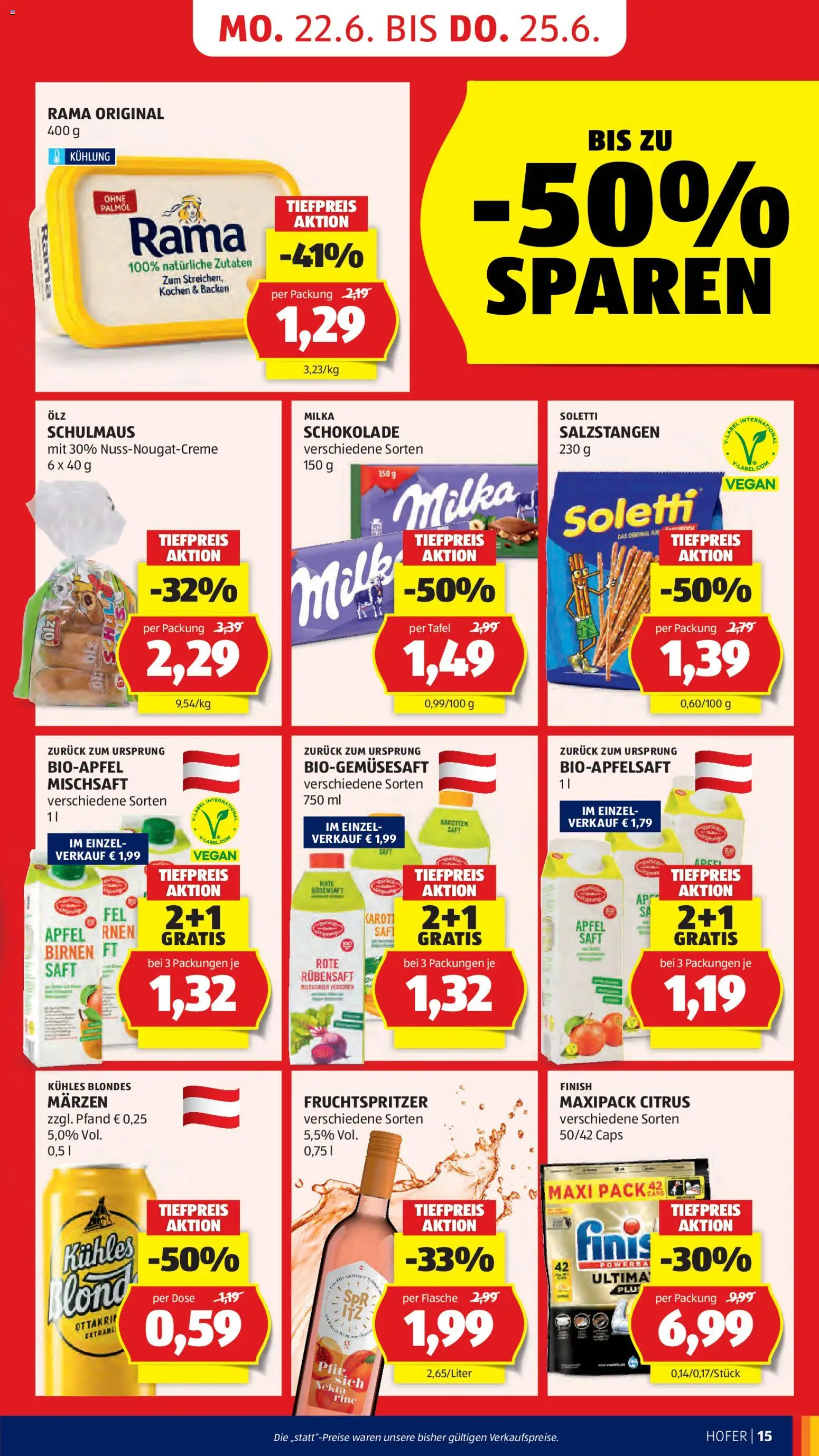 Hofer AT akciós ujság - amely érvényes a következő dátumtól: 19.06.2026 | Oldal: 19 | Termékek: Rama, Vegán