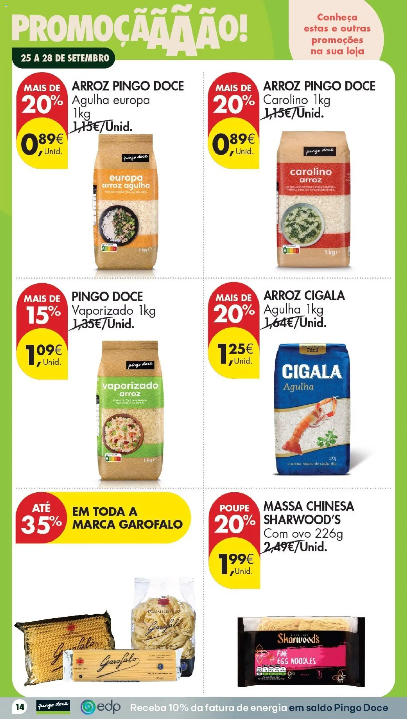 Pingo Doce Poupe este Fim de Semana │ válido de 25/09/2026 | Página: 14 | Produtos: Massa chinesa, Arroz, Massa