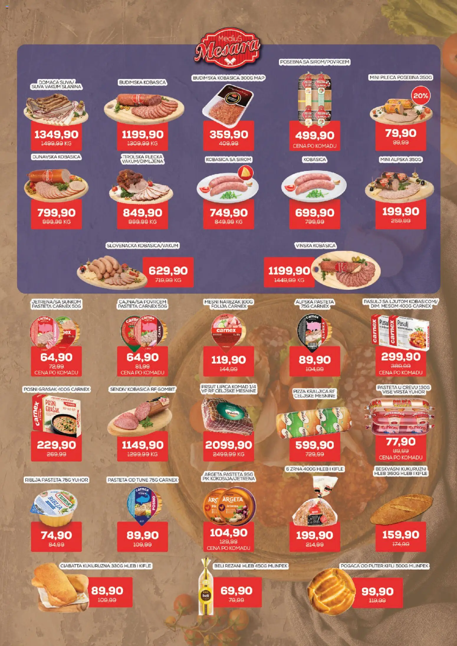 Medius katalog - važi od 06.10.2026 | Strana: 3 | Proizvode: Tuna, Pasulj, Vinska kobasica, Puter