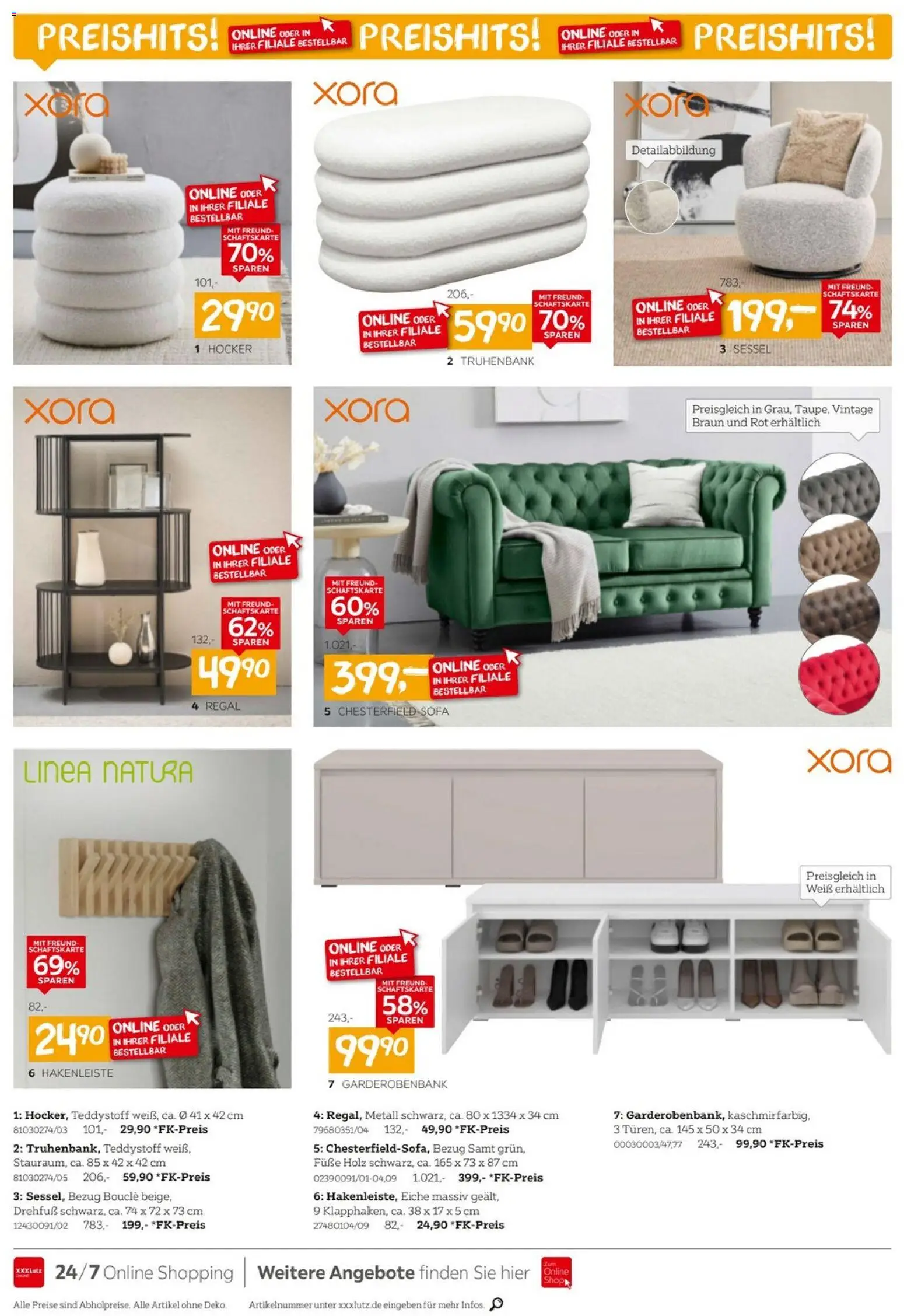 XXXLutz Kleinmöbel Preishits – gültig ab 06.06.2026 | Seite: 6 | Produkte: Hocker, Sessel, Regal, Hakenleiste