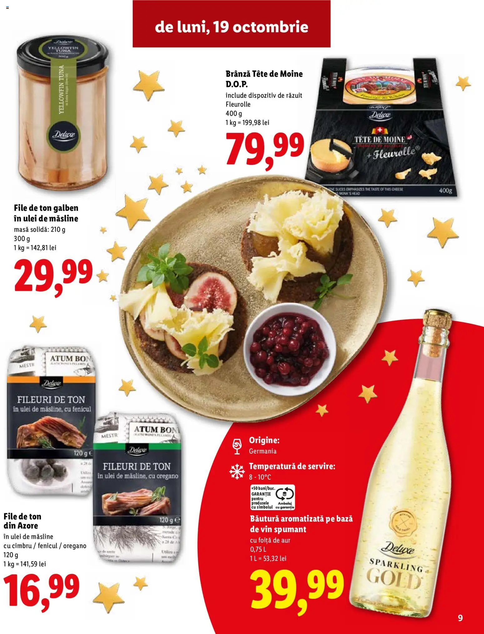 Noul catalog Lidl – valabil de la 19.10.2026 | Pagină: 9 | Produse: Masă, Vin spumant, Brânză, Deluxe