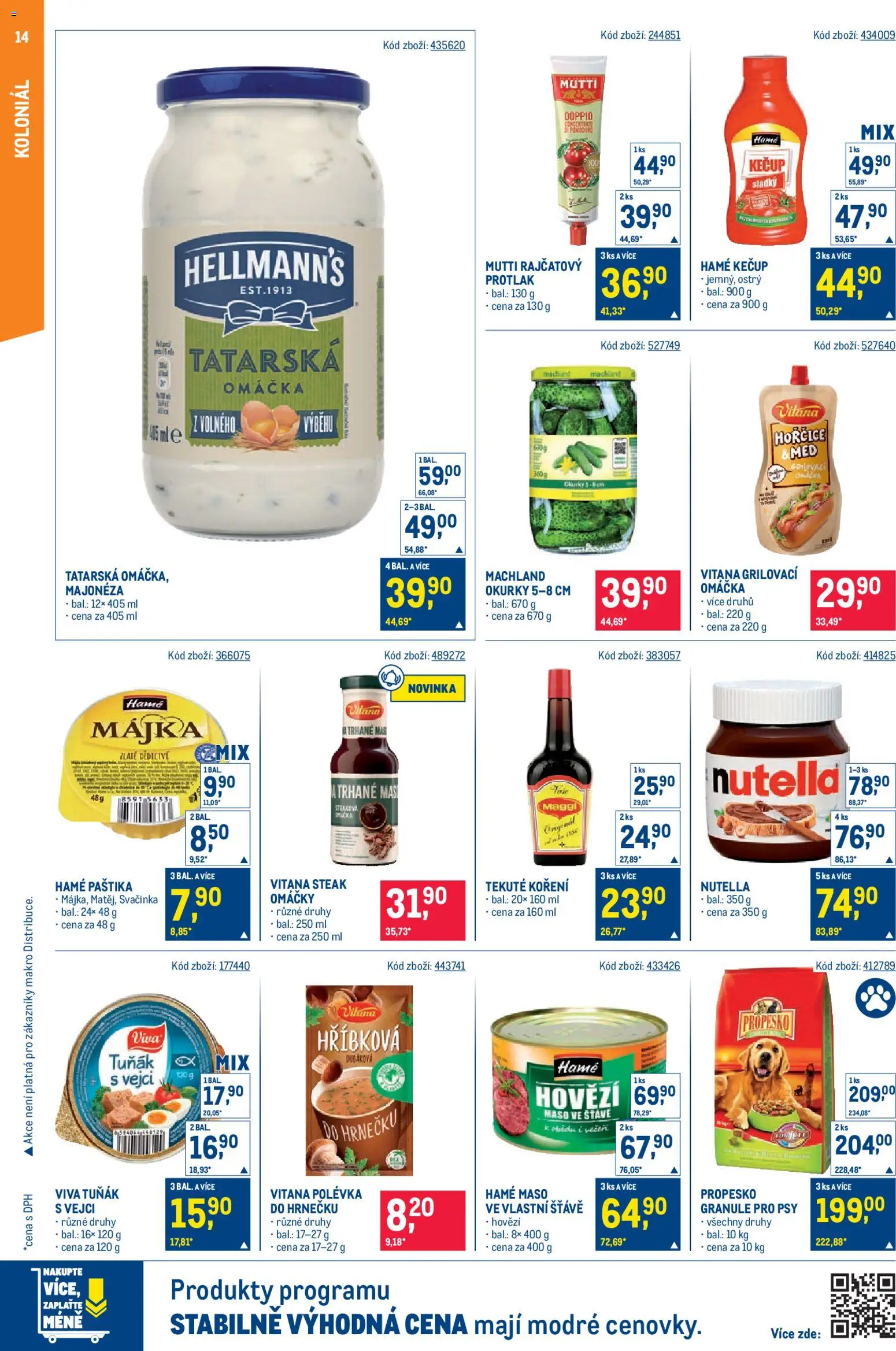 Makro leták - Maloobchod od 06.05.2026 | Strana: 14 | Produkty: Kečup, Steak, Majonéza, Propesko granule