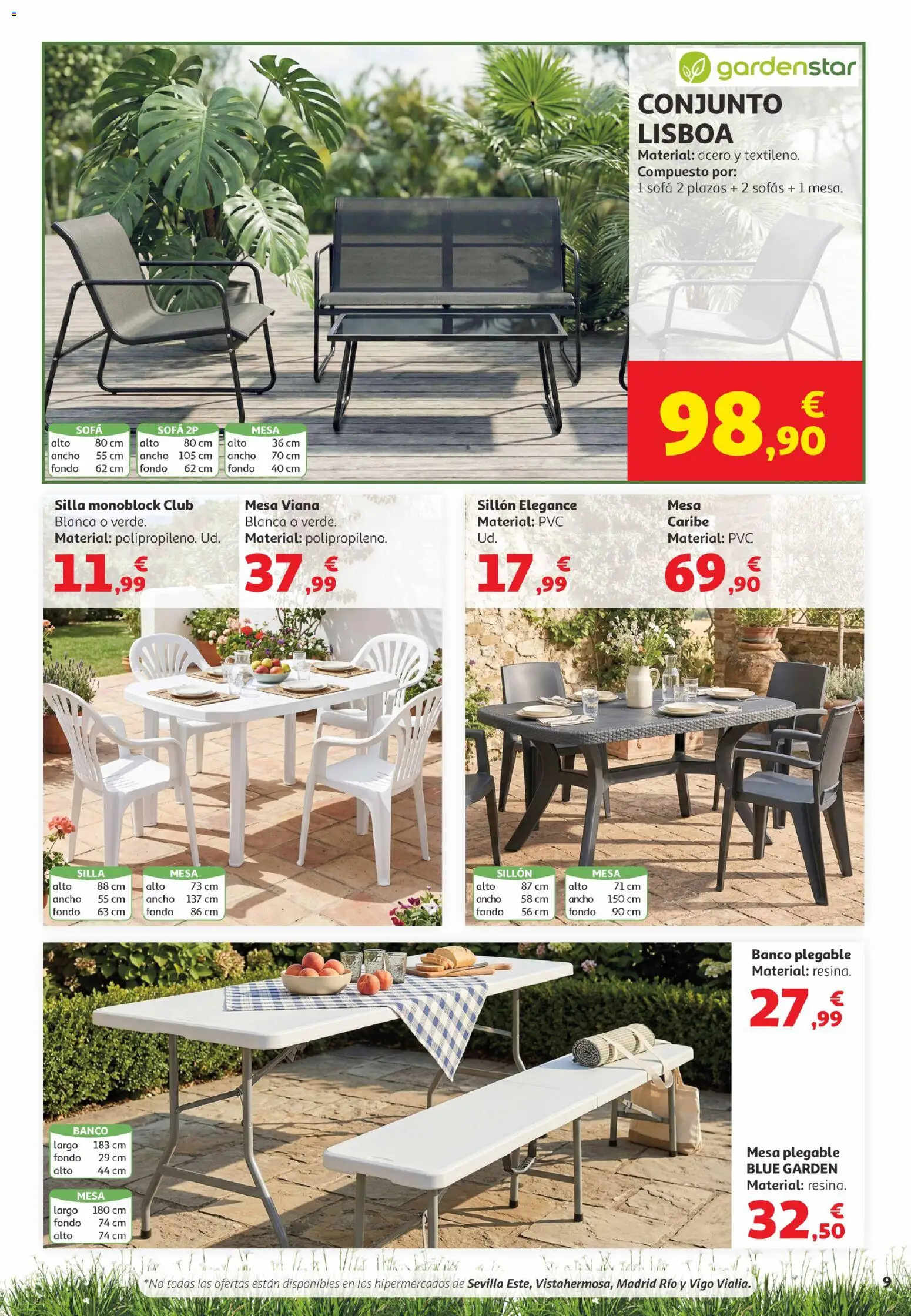 Alcampo Aire Libre Canarias │ válido desde el 28.05.2026 | Página: 9 | Productos: Sofá, Sillón, Mesa, Silla