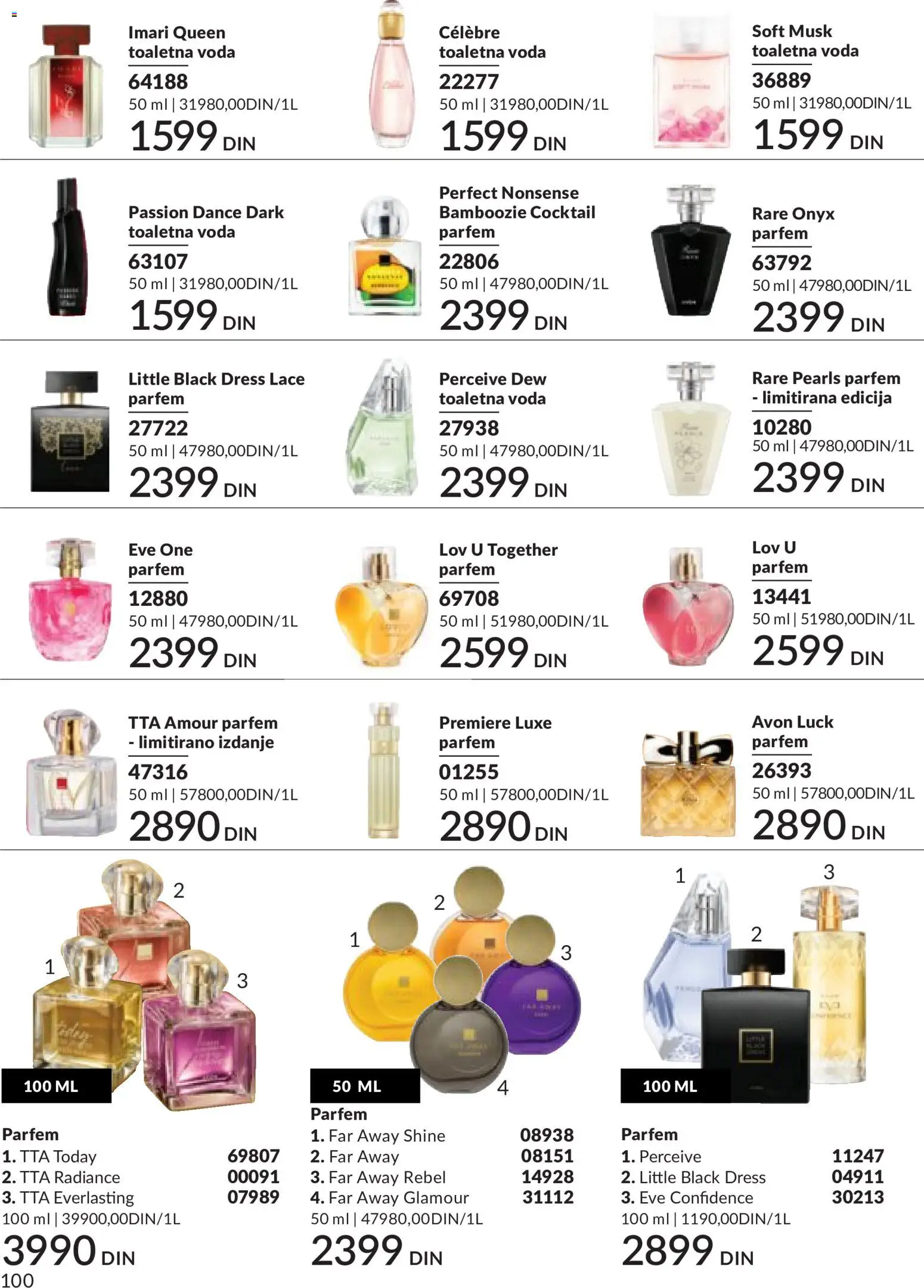 AVON katalog - važi od 01.05.2026 | Strana: 100 | Proizvode: Parfem, Toaletna voda, Voda
