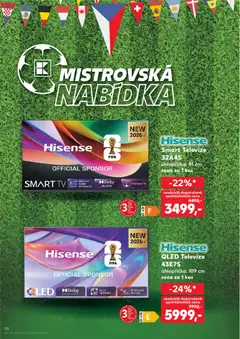 Náhled letáku Hisense Smart Televize 32A4S, Hisense Smart Televize 32A4S úhlopříčka: 81 cm cena za 1 kus od 24.06.2026 | Strana: 26 | Produkty: Smart televize, Tv, Audio, Televize
