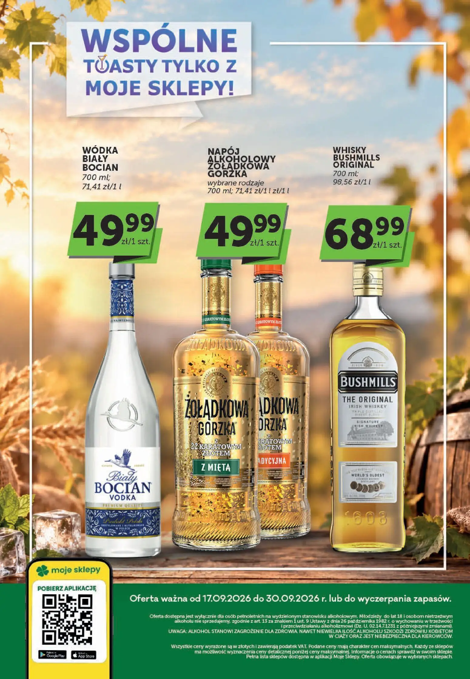 Groszek gazetka - Oferta alkoholowa od 17.09.2026 | Strona: 1 | Produkty: Irish whiskey, Mięta, Alkohol, Whisky