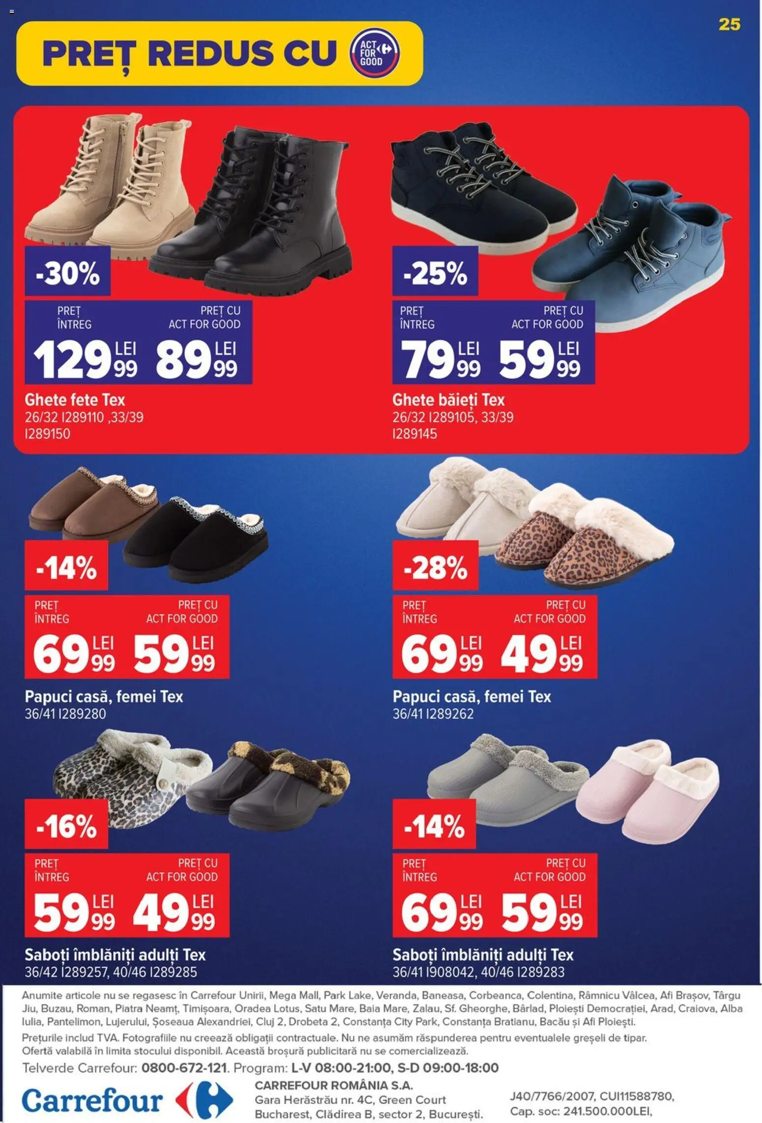 Noul catalog Carrefour – valabil de la 30.09.2026 | Pagină: 24 | Produse: Saboti, Ghete, Papuci, Tex