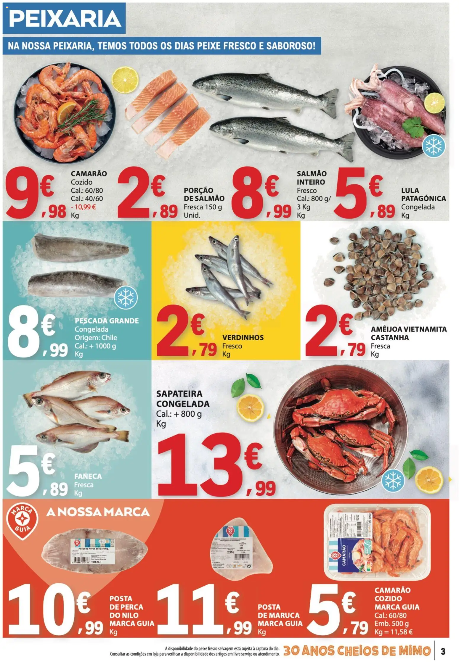 E.Leclerc folheto │ válido de 16/07/2026 | Página: 3 | Produtos: Pescada, Salmão, Sapateira, Peixe