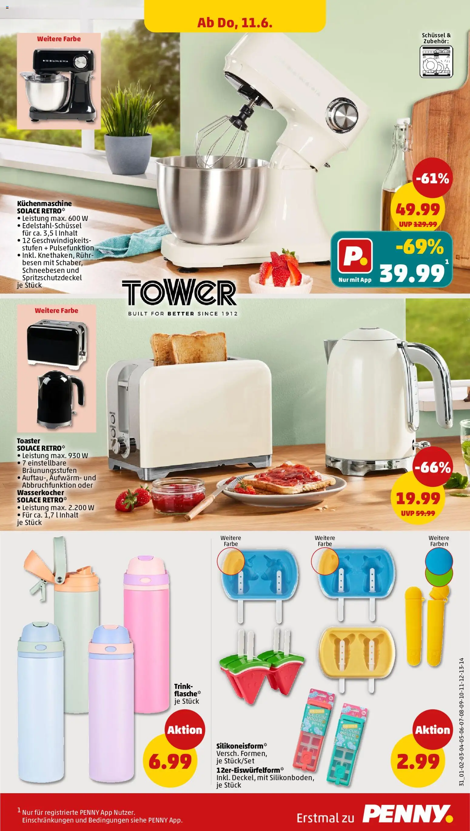 Penny Prospekt – gültig ab 08.06.2026 | Seite: 33 | Produkte: Wasserkocher, Toaster