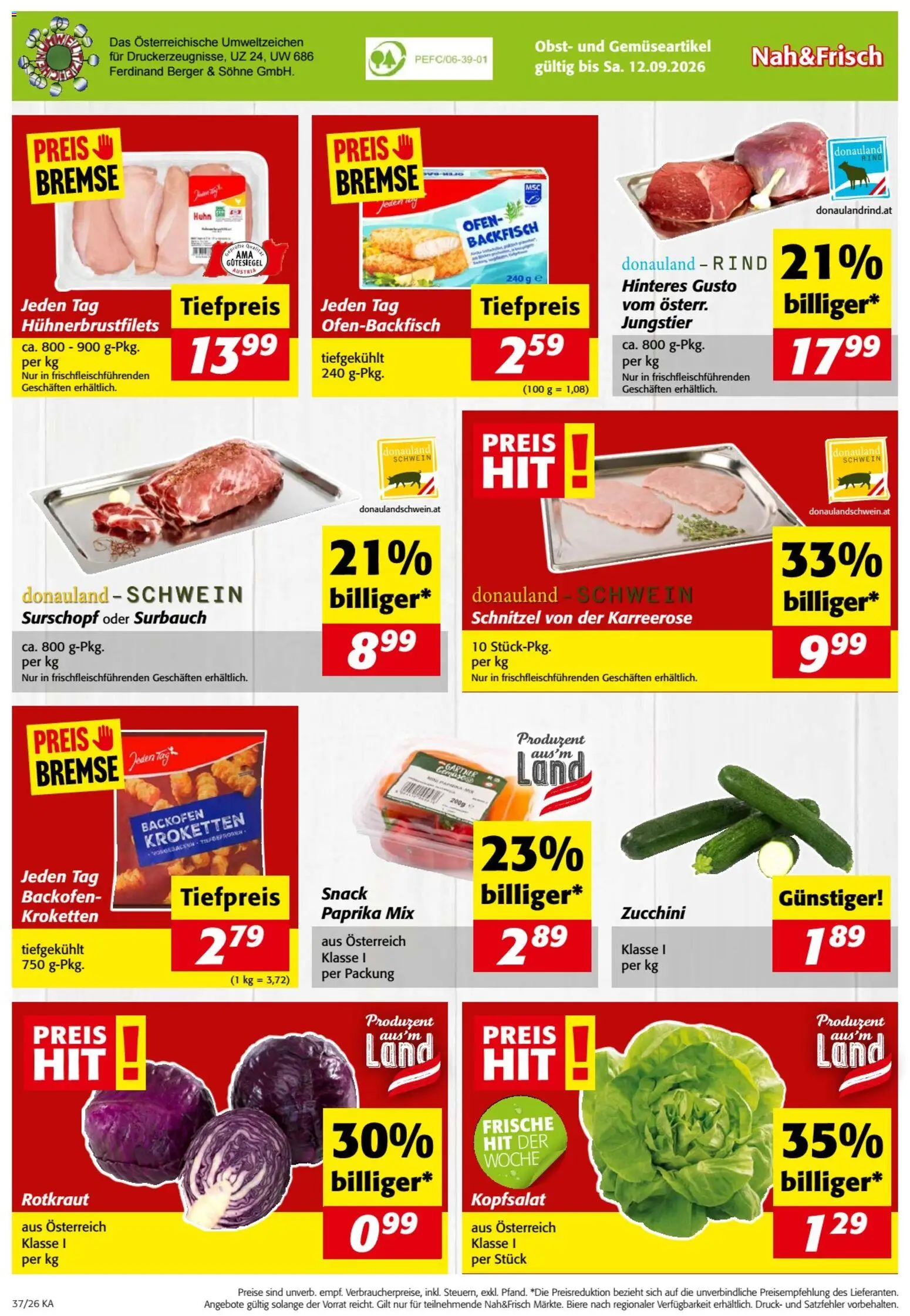Nah und Frisch Flugblatt gültig ab 09.09.2026 | Seite: 8 | Produkte: Obst, Ofen, Zucchini