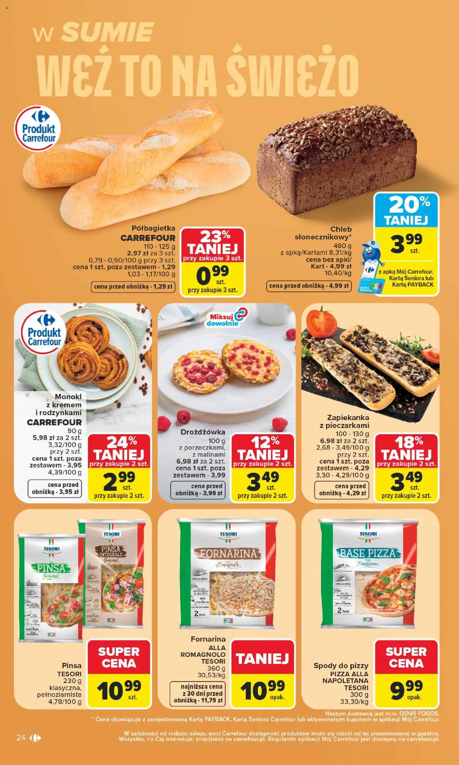 Carrefour gazetka od 29.06.2026 | Strona: 26 | Produkty: Karta, Spody do pizzy, Chleb, Pinsa