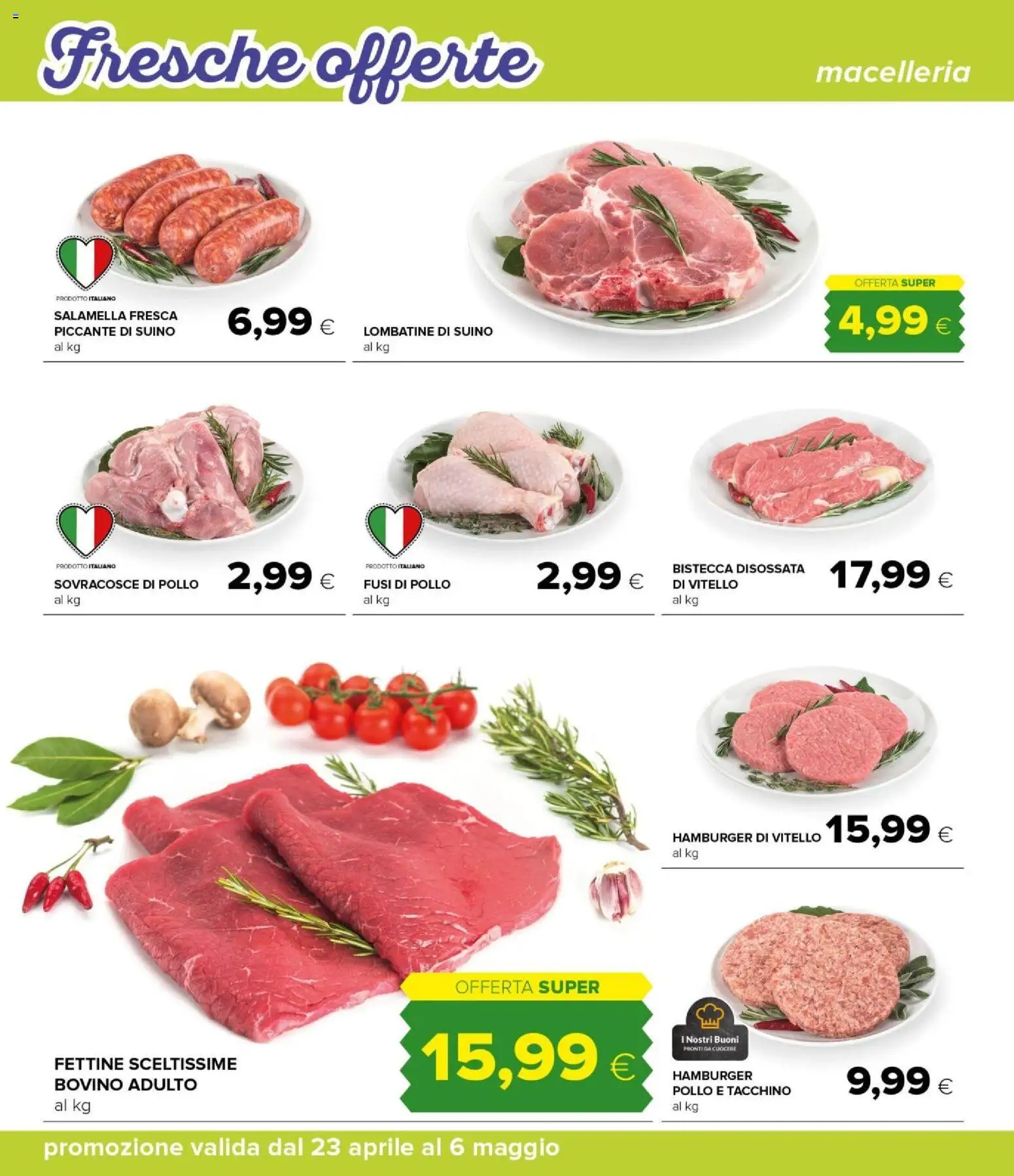 Volantino Oasi del 23.04.2026 | Pagina: 14 | Prodotti: Pollo, Suino, Tacchino, Hamburger