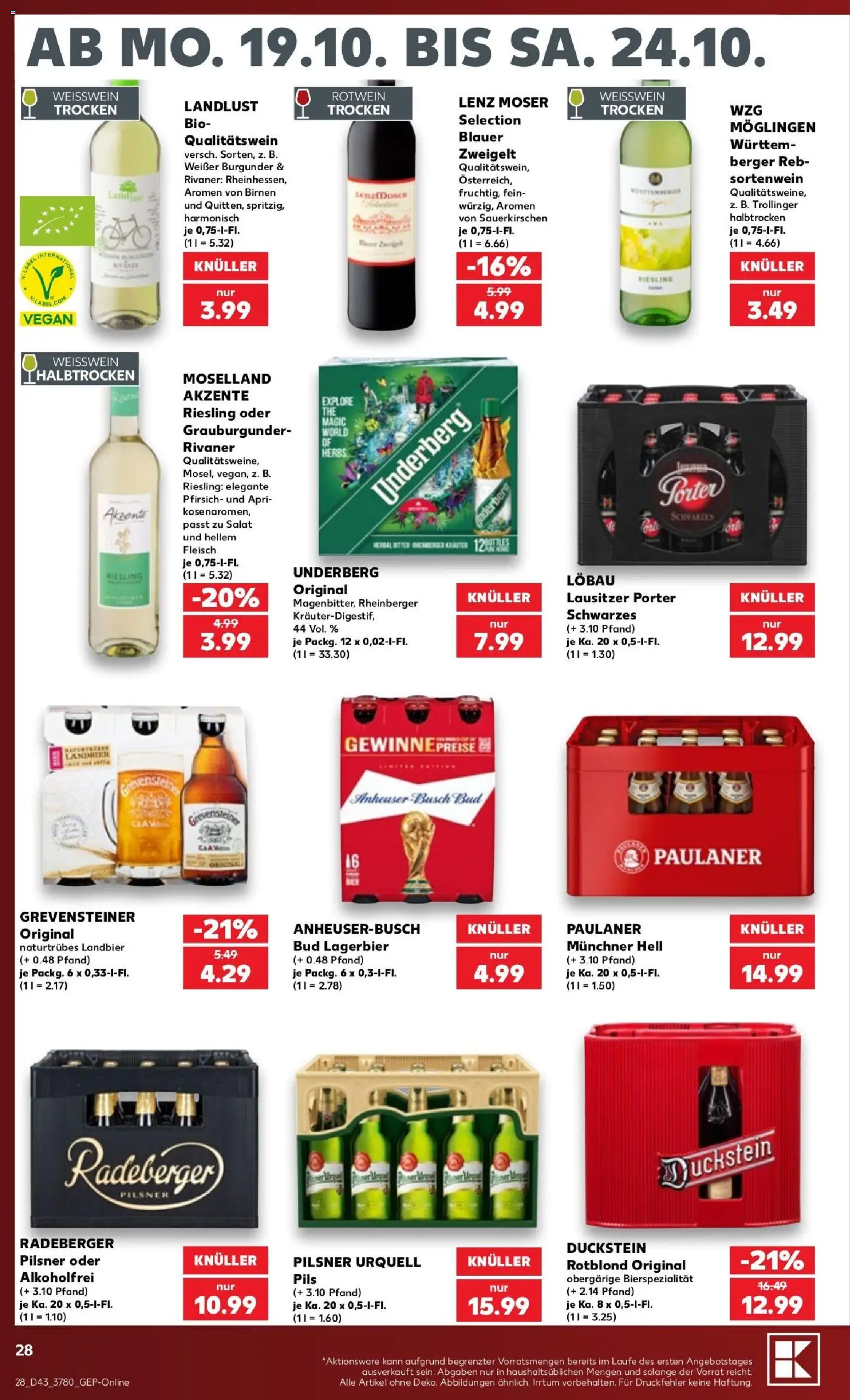 Kaufland Prospekt Frankfurt (Oder) – gültig ab 18.10.2026 | Seite: 28 | Produkte: Weizenmehl, Milka, Vanille, Dill