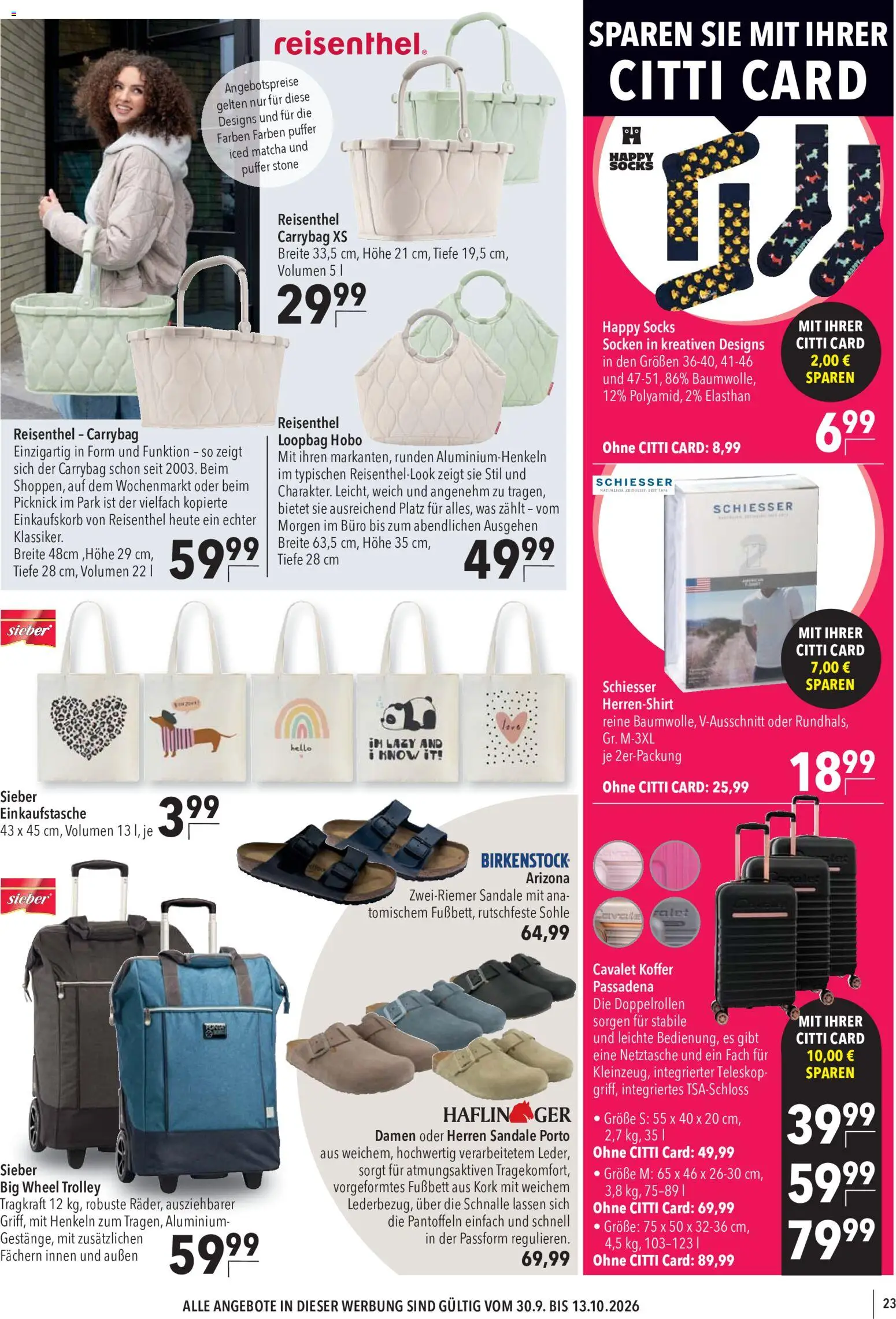CITTI Markt Marken Welten – gültig ab 30.09.2026 | Seite: 23 | Produkte: Socken, Koffer