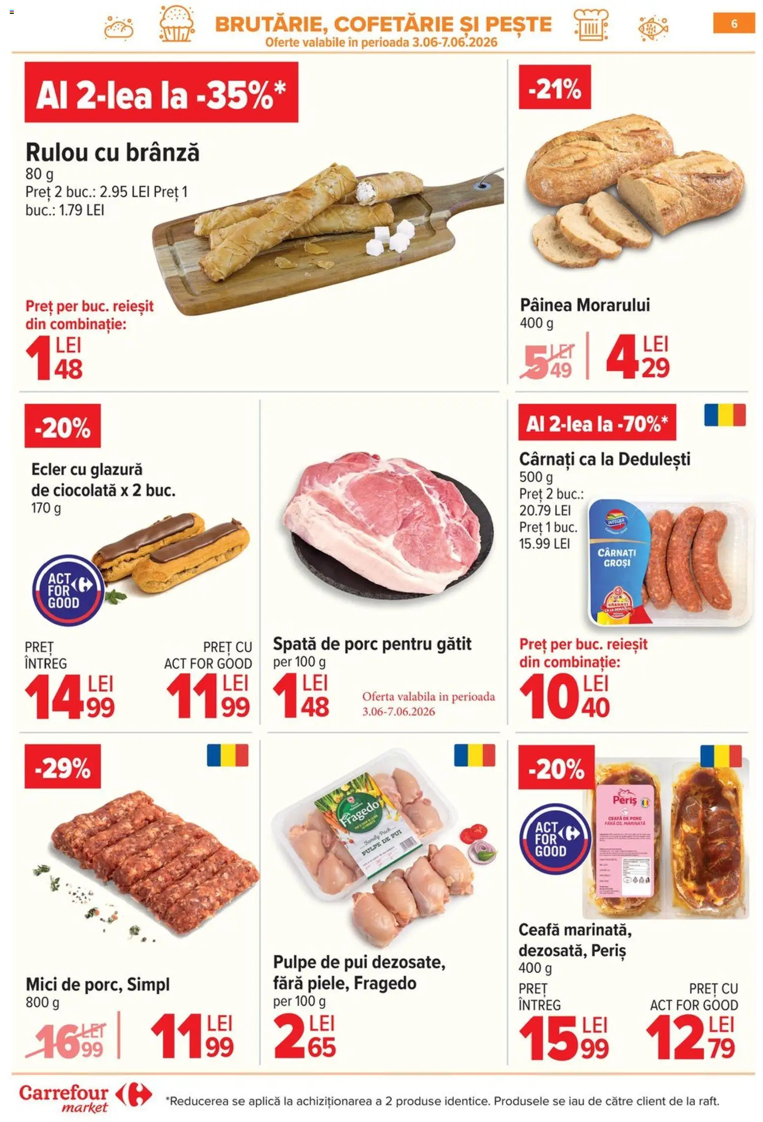 Noul catalog Carrefour – valabil de la 03.06.2026 | Pagină: 6 | Produse: Hacıyatmaz Kedi Oyuncağı, Mici, Ciocolată, Pește