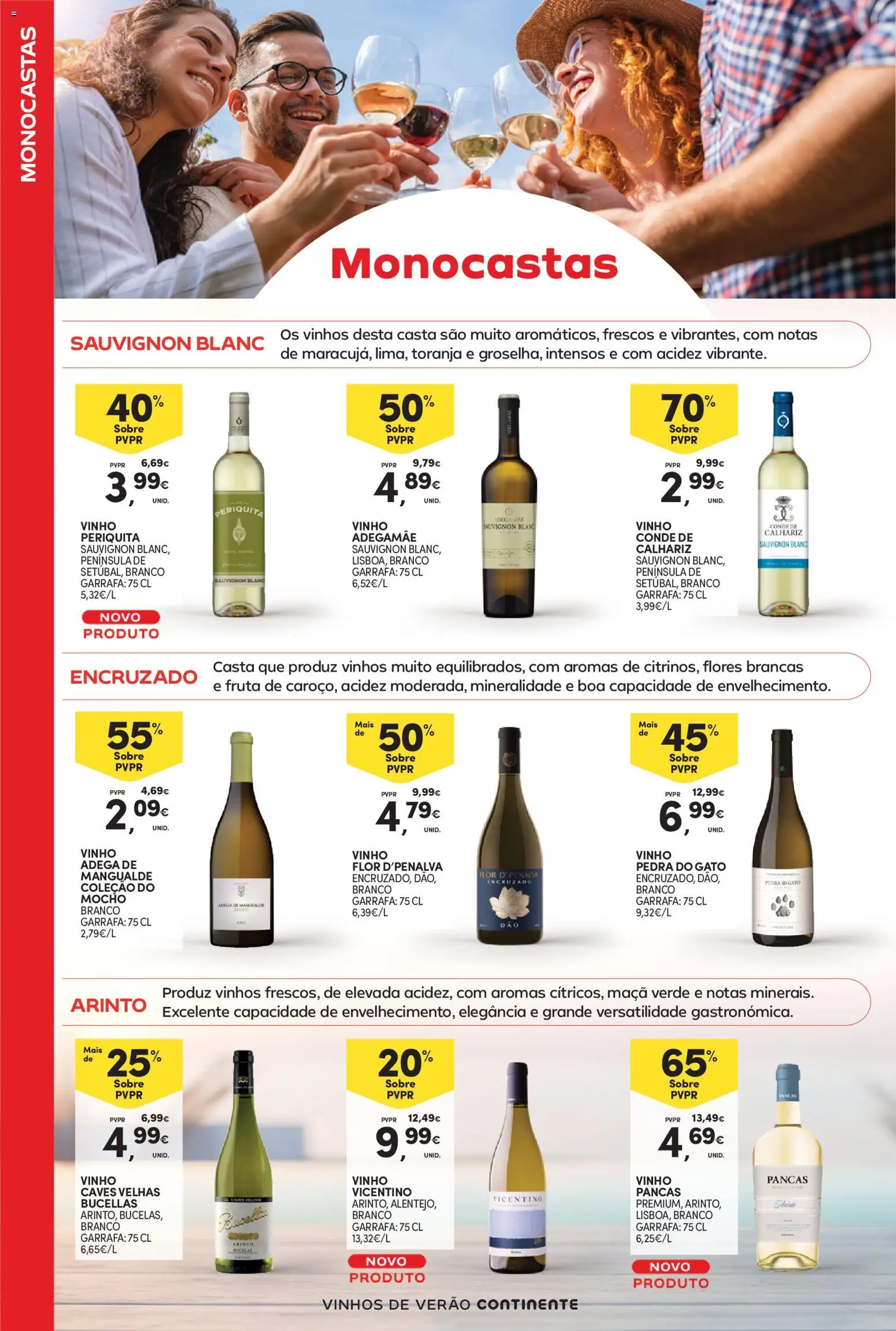 Continente - Vinhos de Verão │ válido de 21/07/2026 | Página: 4 | Produtos: Flores, Maça, Vinho