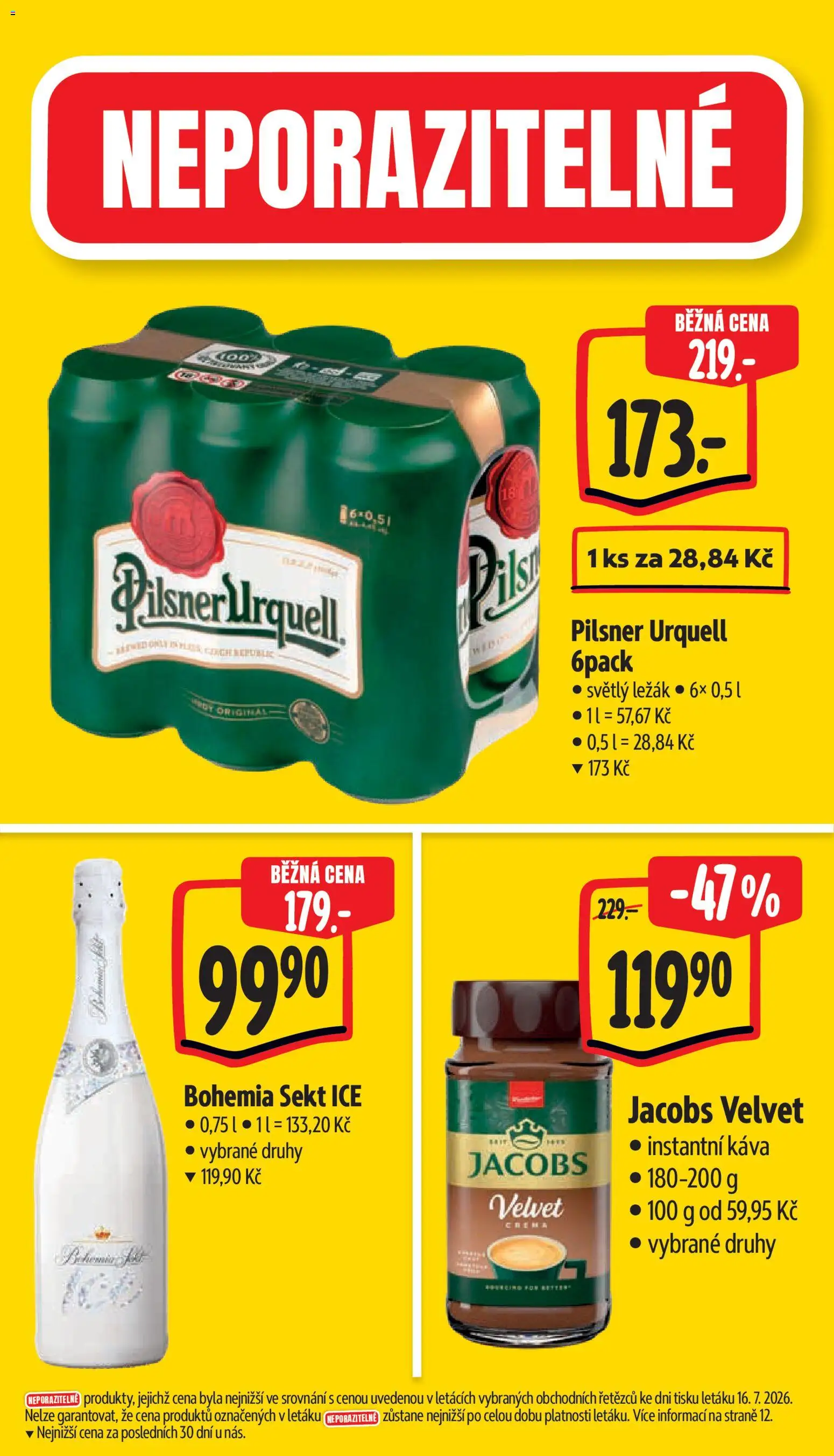 Albert leták - Supermarket - Ostrava od 22.07.2026 | Strana: 5 | Produkty: Pilsner, Sekt, Velvet, Crema