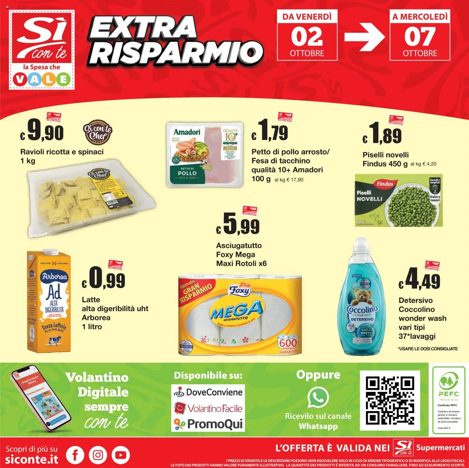Volantino Sì con Te del 24/09/2026 | Pagina: 20 | Prodotti: Pollo, Latte, Dolci, Asciugatutto