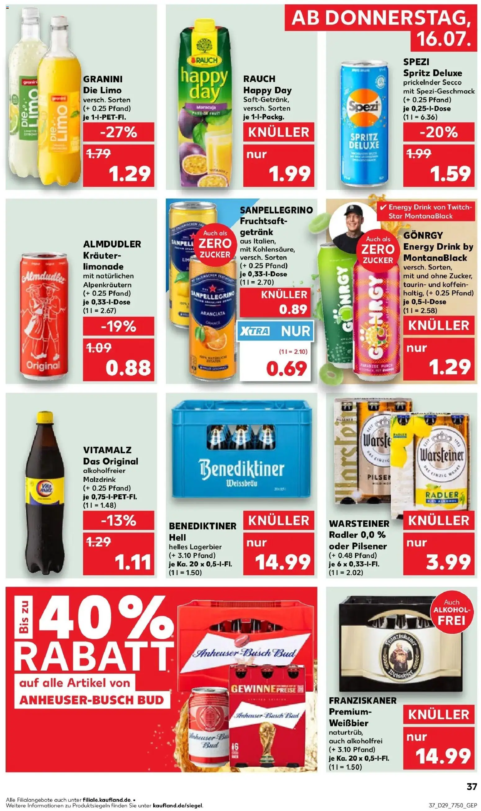 Kaufland Prospekt Mainz – gültig ab 13.07.2026 | Seite: 46 | Produkte: Limonade, Warsteiner, Granini, Fruchtsaft