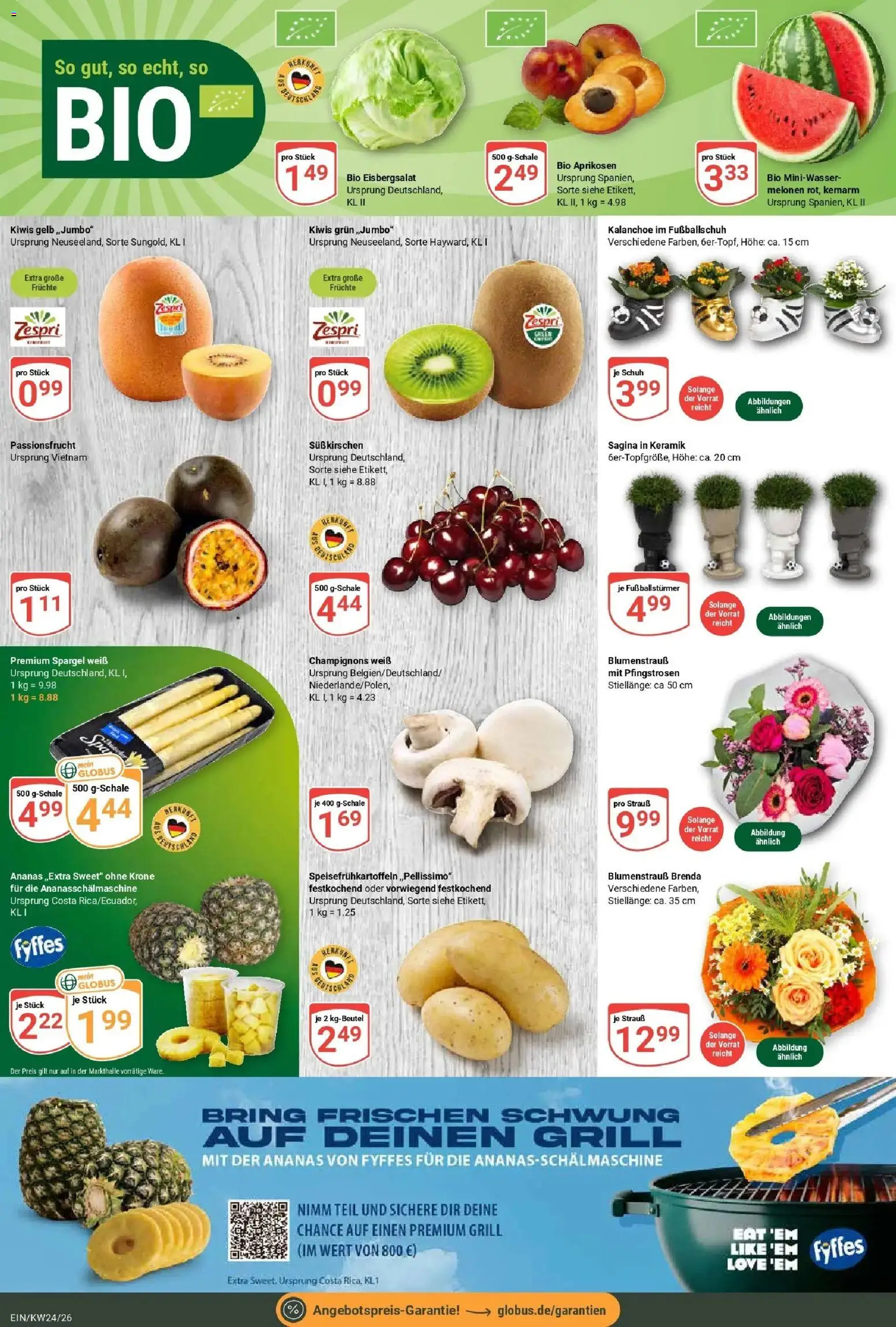 Globus Prospekt Homburg-Einöd – gültig ab 08.06.2026 | Seite: 13 | Produkte: Grill, Ananas, Spargel, Champignons