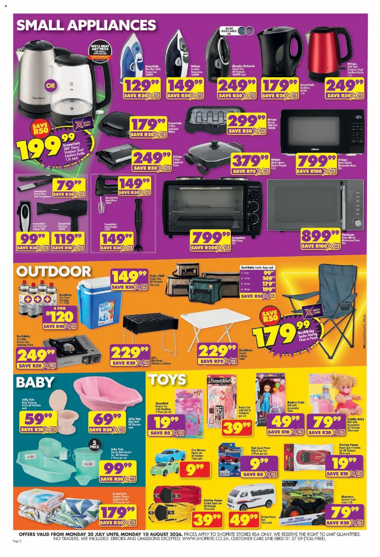 New Shoprite catalogue – valid from 20/07/2026 | Page: 2 | Products: Stove, Mixer, Hair straightener, Box