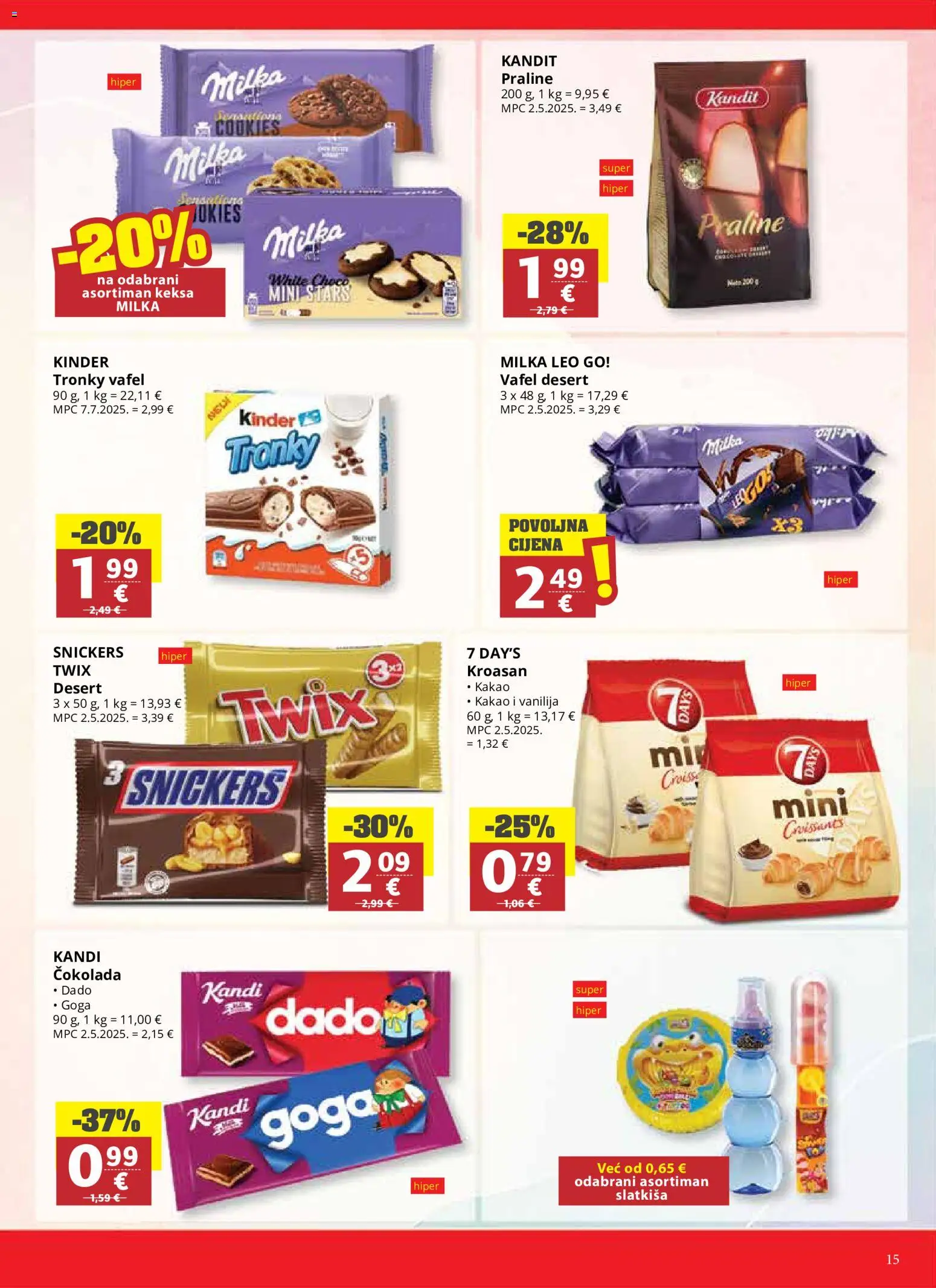 Ribola katalog | vrijedi od 14.10.2026 | Stranica: 15 | Proizvodi: Snickers, Čokolada, Kakao, Kroasan