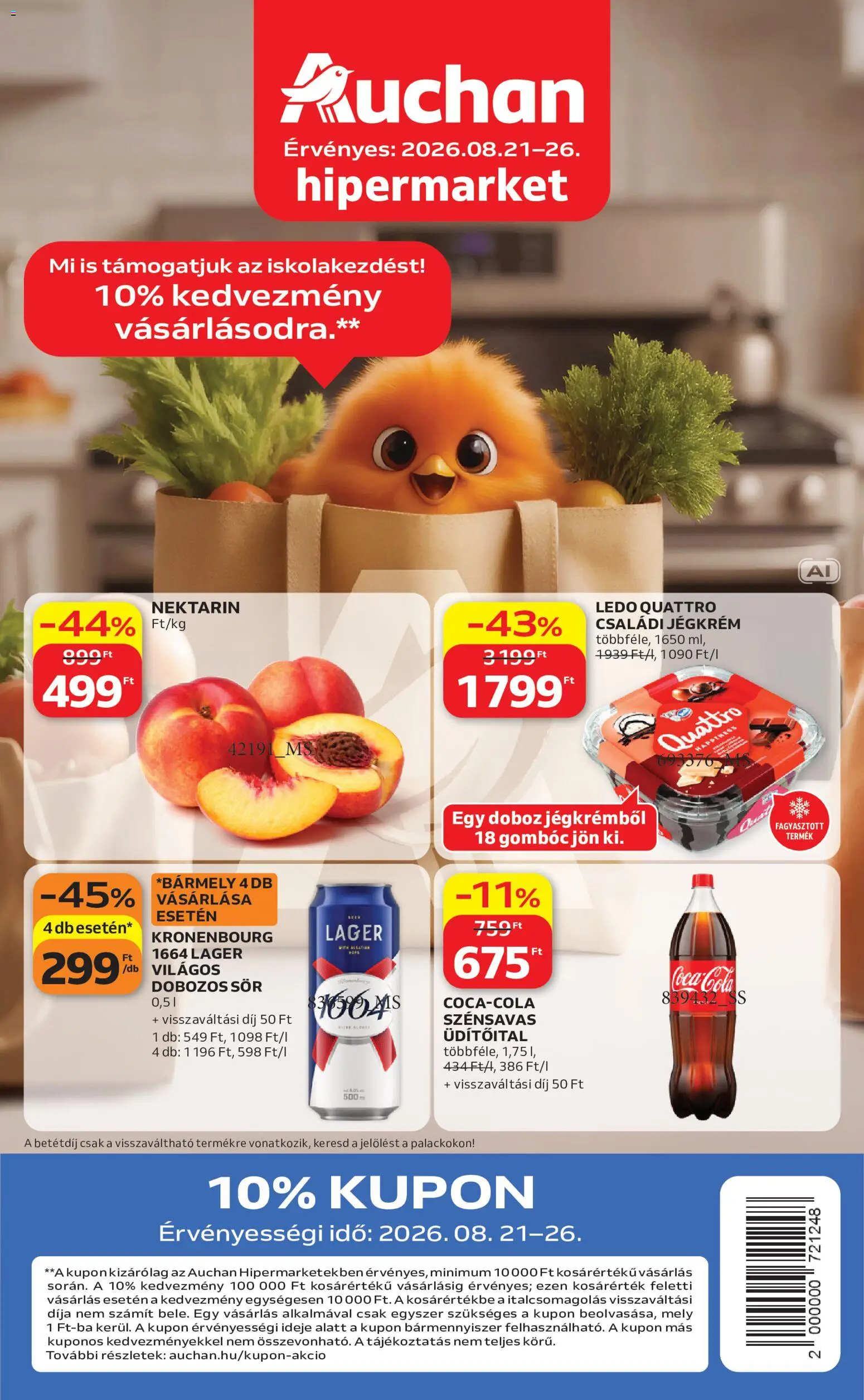 Auchan akciós ujság - amely érvényes a következő dátumtól: 2026.08.21. | Oldal: 1