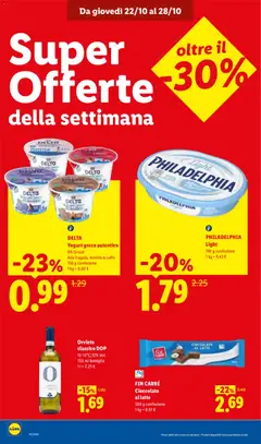 Anteprima del volantino DELTA Yogurt greco autentico, 0% Grassi, Alla fragola, mirtillo o caffè, 150 g confezione, 1 kg = 6.60 € valido a partire dal 22/10/2026 | Pagina: 14