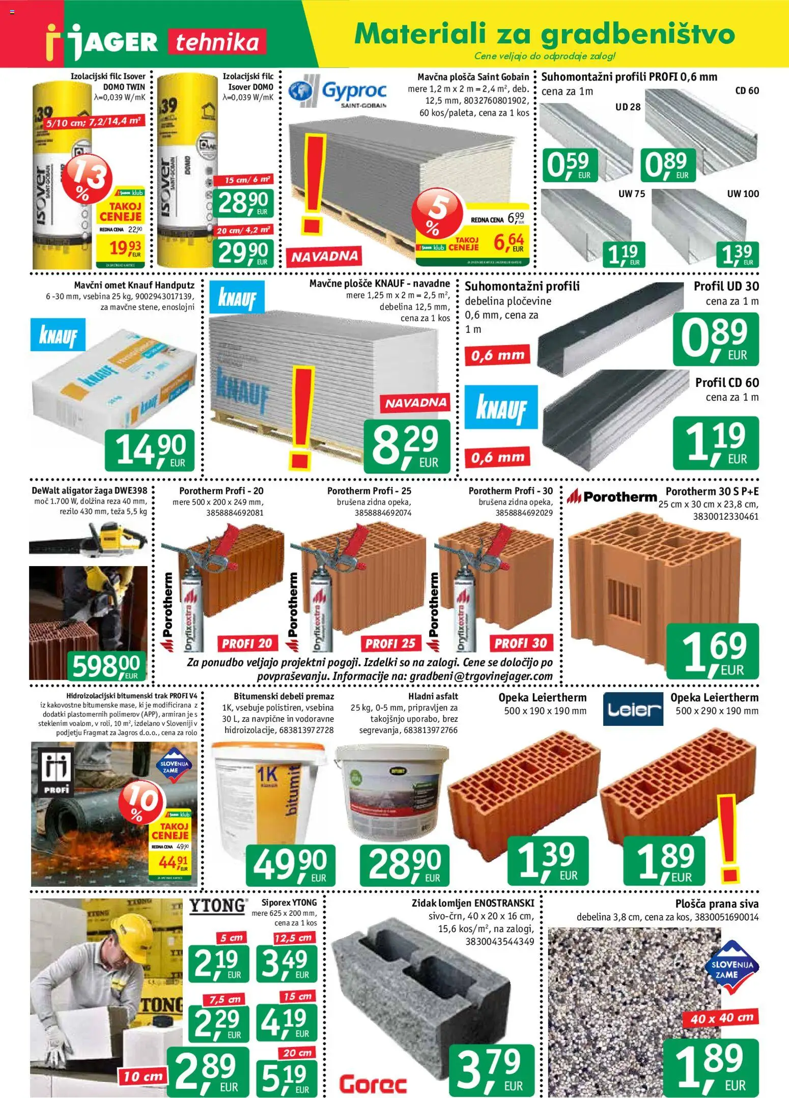 Novi Jager katalog ponudbe – veljaven od 20.05.2026 | Stran: 8 | Izdelki: Teza, Rolo, Kos, Zidak