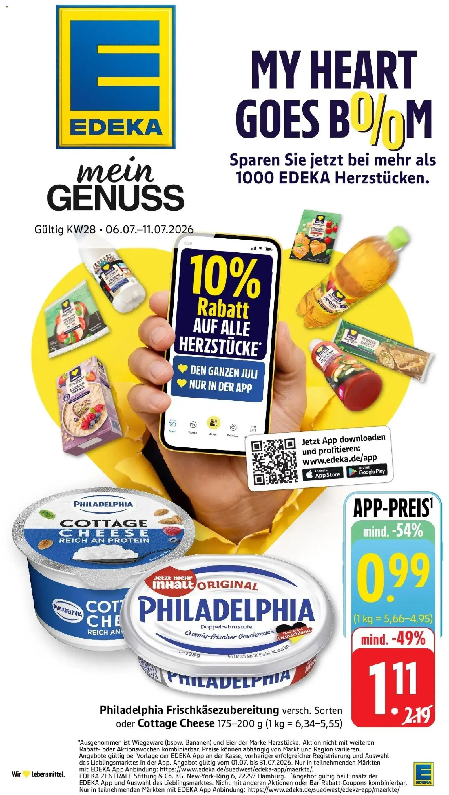 Edeka - EDEKA: Wochenangebote – gültig ab 05.07.2026 | Seite: 1 | Produkte: Eier, Philadelphia, Baguette, Bananen