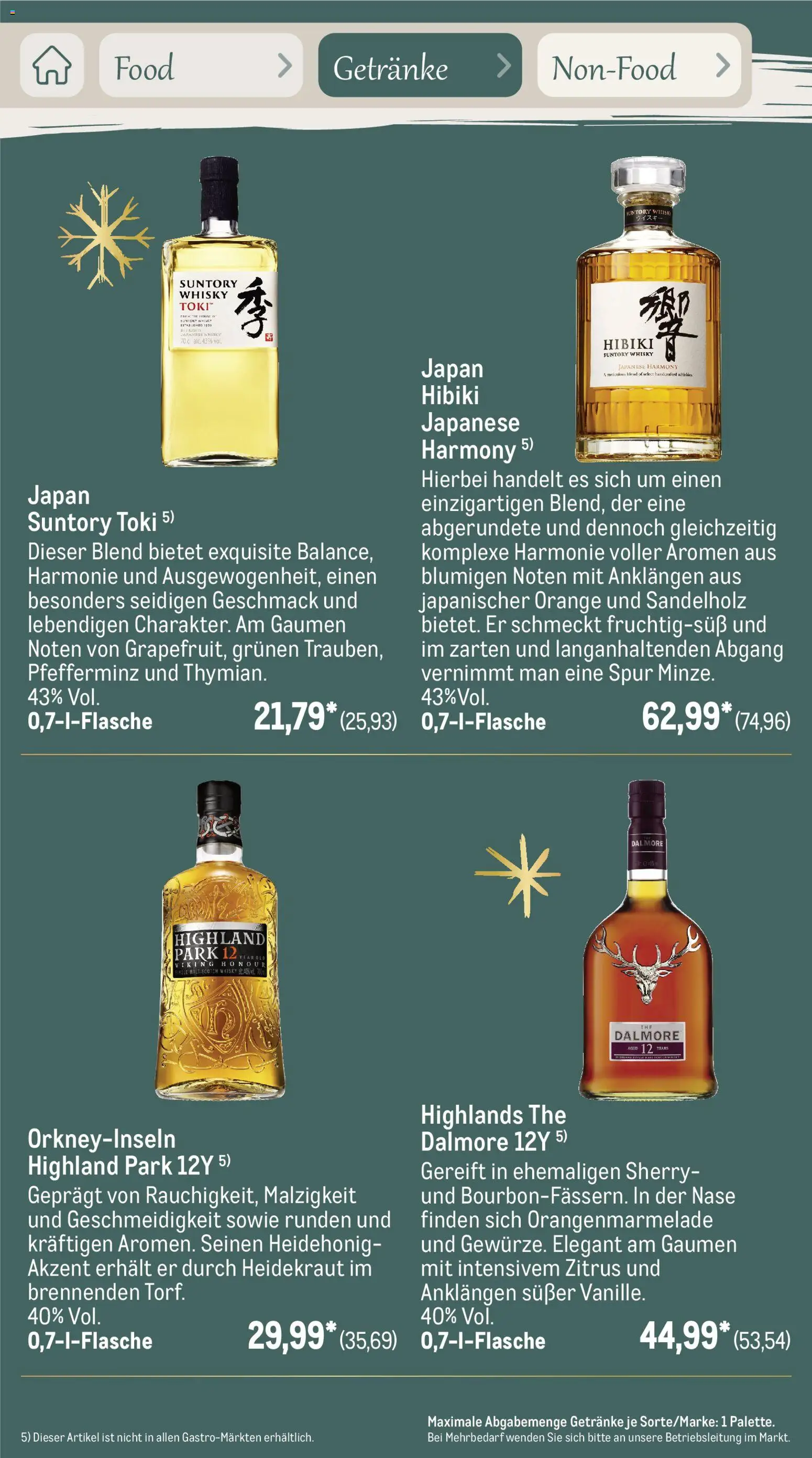Metro Saisonkatalog Erfolgsrezept – gültig ab 01.10.2026 | Seite: 51 | Produkte: Whisky, Öl