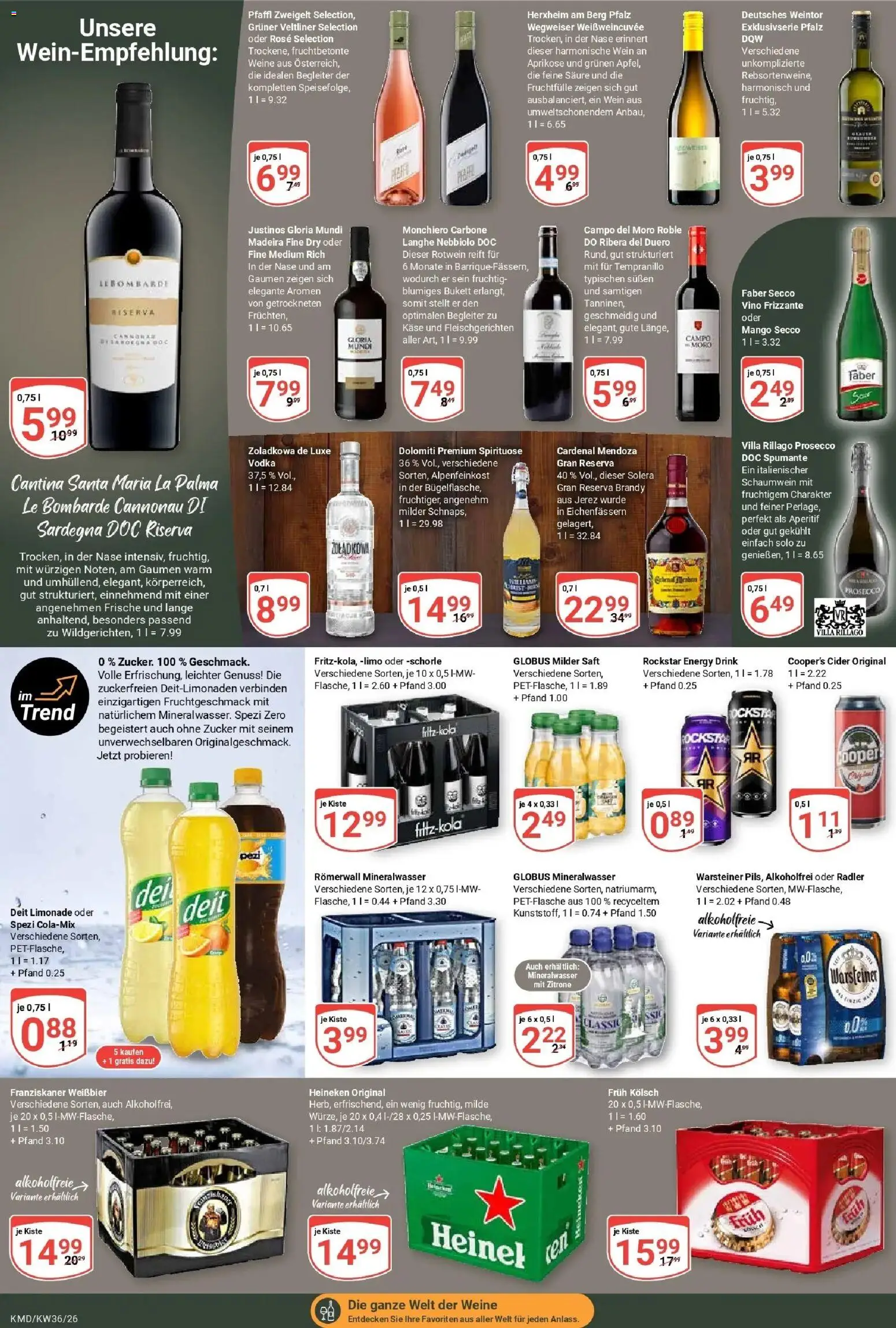 Globus Prospekt Köln (ab 31.08.2026) » Angebote online | Seite: 22 | Produkte: Rotwein, Limonade, Radler, Saft