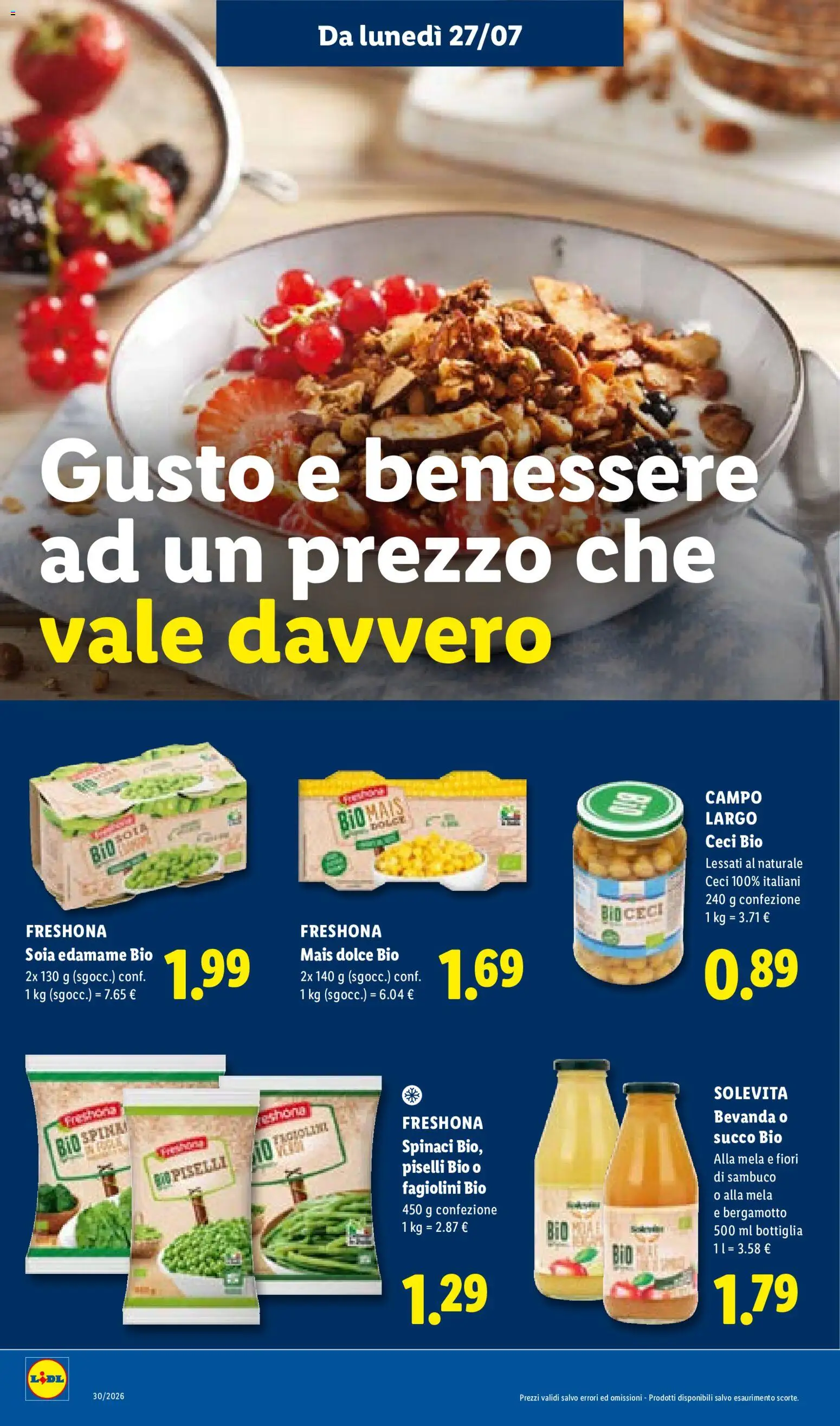 Volantino Lidl del 23/07/2026 | Pagina: 48 | Prodotti: Succo, Ceci, Fiori, Fagiolini
