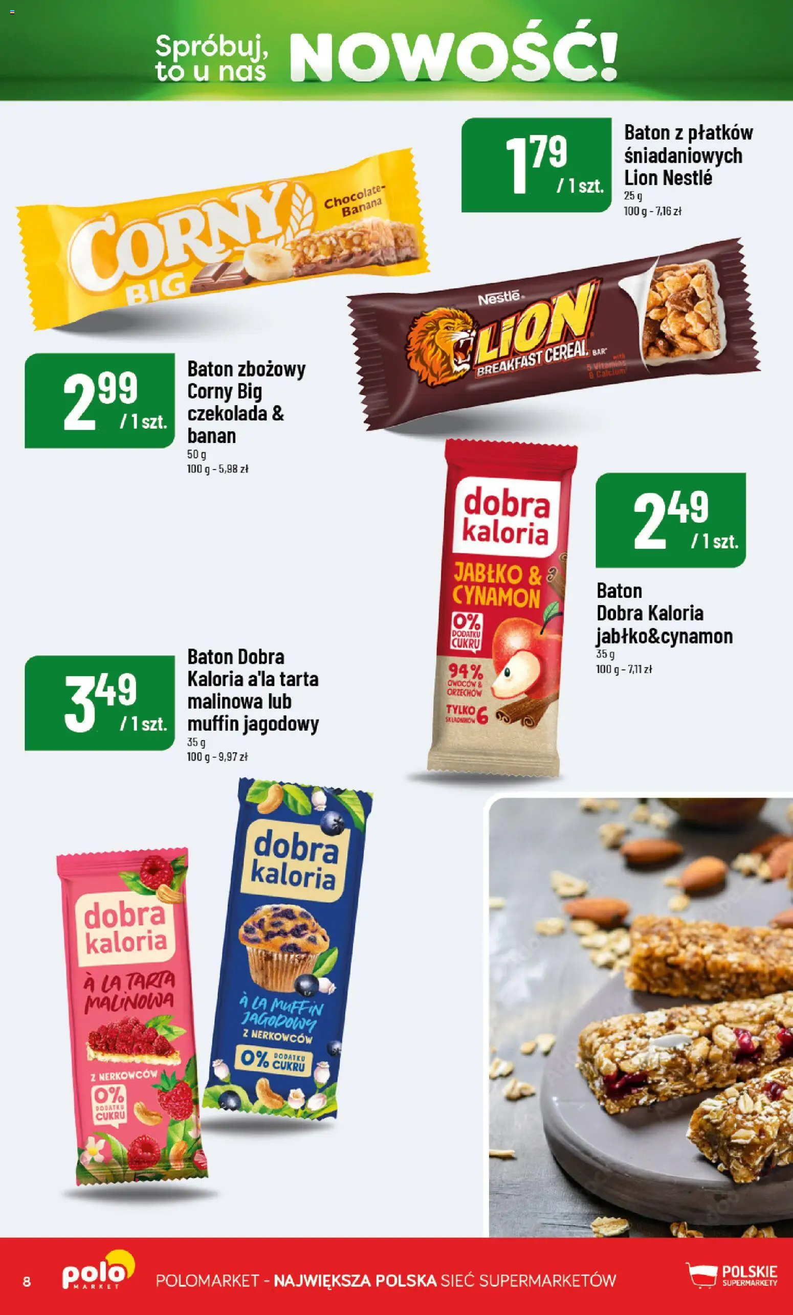 POLOmarket gazetka - Nowości od 10.07.2026 | Strona: 8 | Produkty: Cynamon, Baton dobra kaloria, Baton, Czekolada