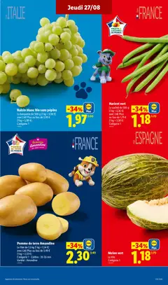 LIDL - Prévisualisation de Raisin blanc Bio sans pépins, La barquette de 500 g (1 kg = 3,94 €) avec Lidl Plus au lieu de 2,99 € valide à partir de 27/08/2026 | Page: 3