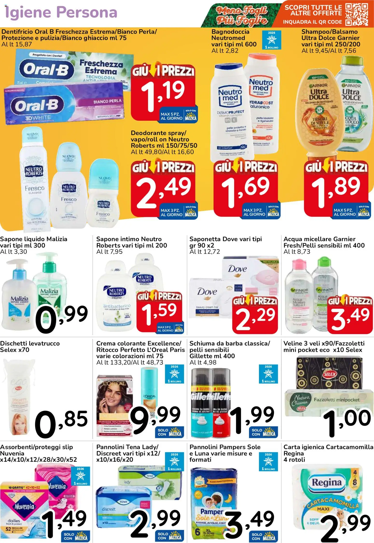 Volantino Famila del 15/10/2026 | Pagina: 40 | Prodotti: Pannolini, Sapone, Acqua, Cocco