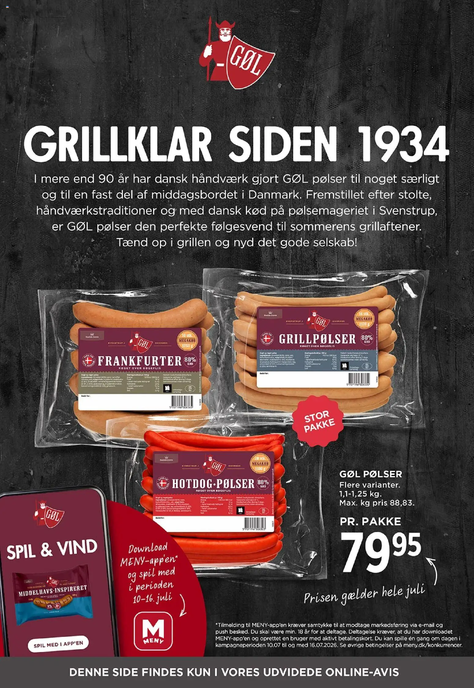 Meny tilbudsavis – gyldig fra 10/07/2026 | Side: 24 | Produkter: Pølser, Aparelho de barbear, Spil
